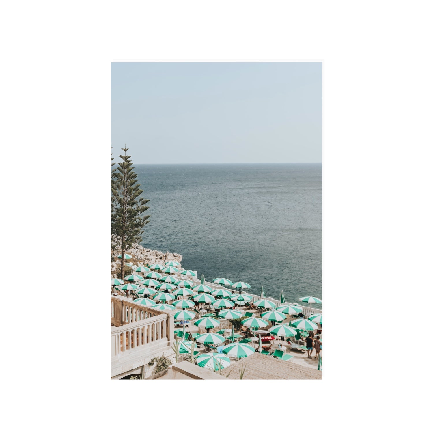 Sun-drenched Stripes Puglia beach coastal wall art 24 x 36 in unframed fine art canvas