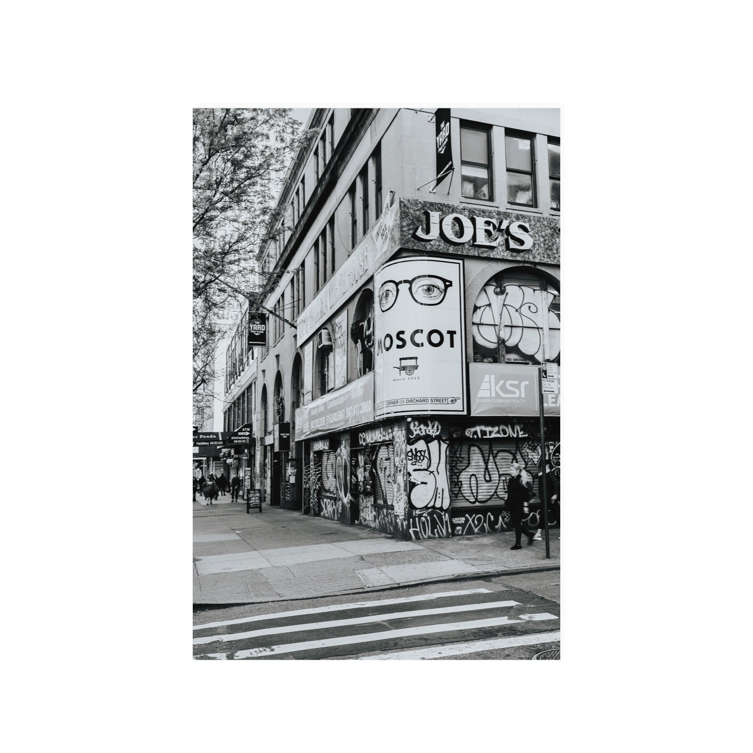 Lower East Side Murals New York NYC Black & White wall art 24 x 36 in unframed fine art canvas