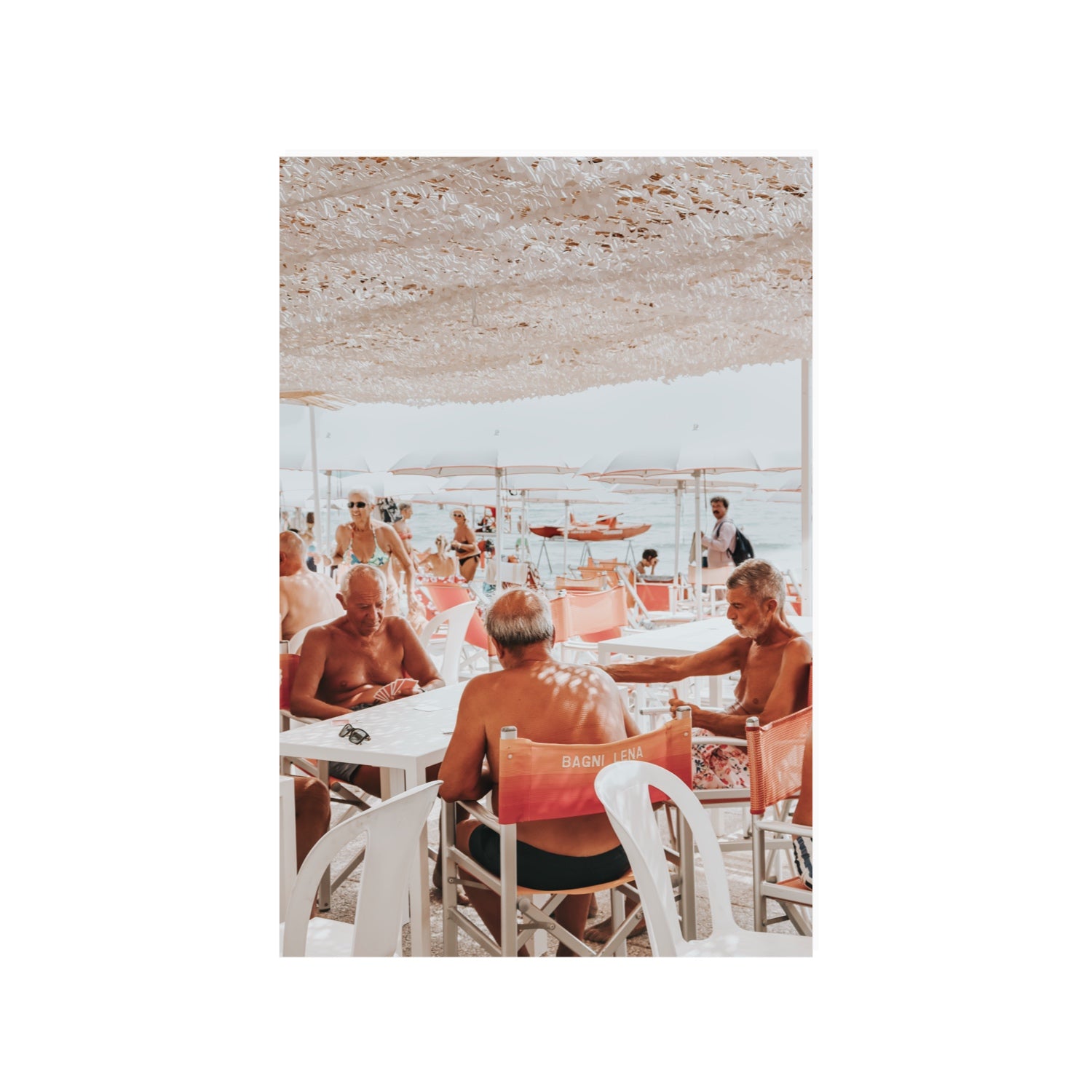 The Players fine art print, Alassio, Italy, 24 x 36 in, Unframed, Fine Art Canvas