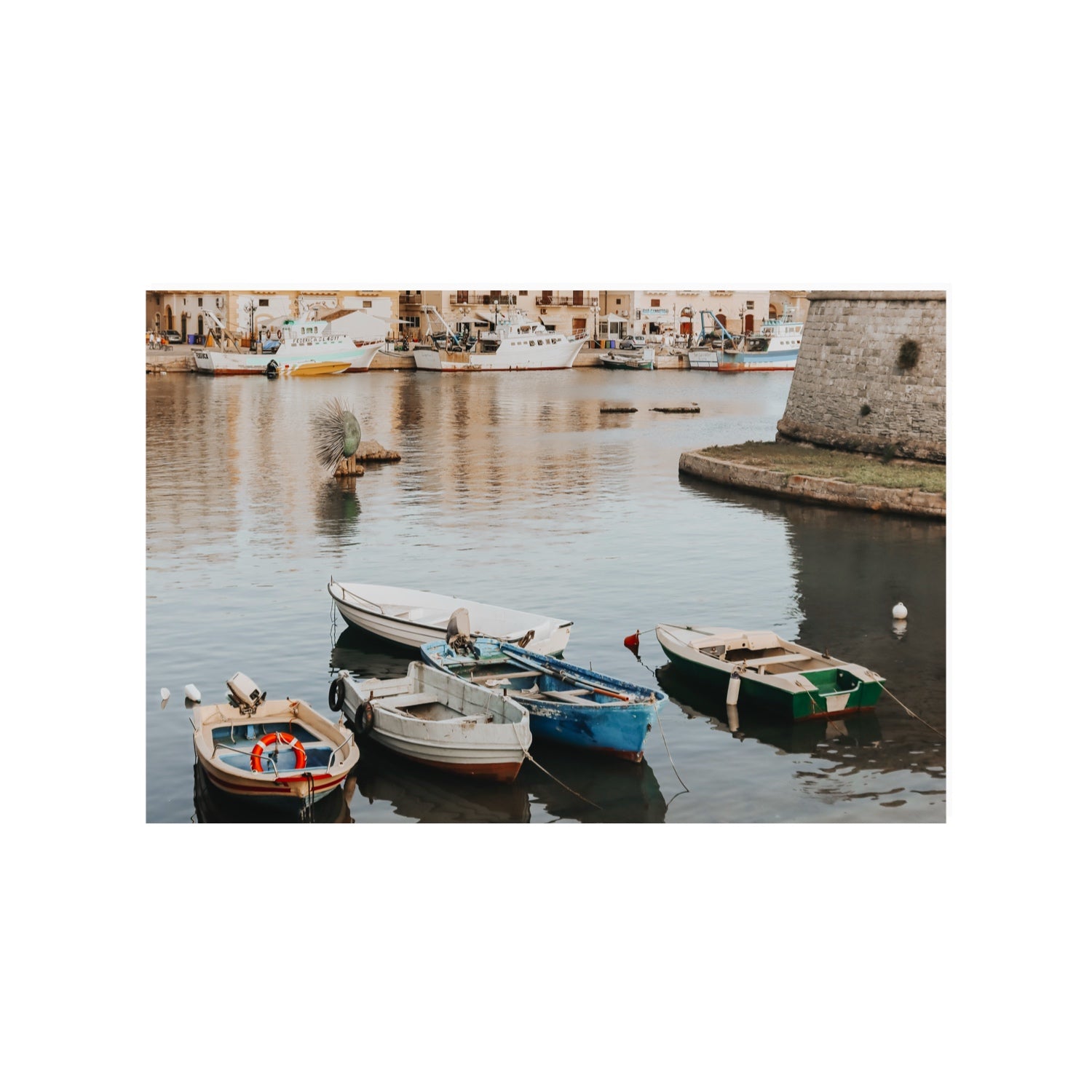 Cinque Barche Puglia Gallipoli Italian art print 24 x 36 in unframed fine art canvas