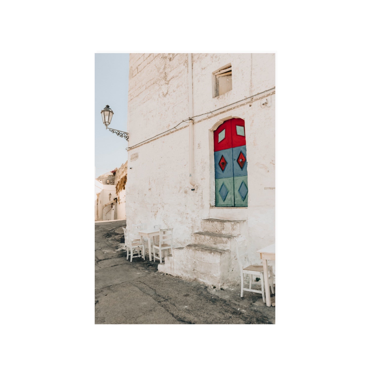 Doorway Delight Puglia Ostuni wall art 24 x 36 in unframed fine art canvas