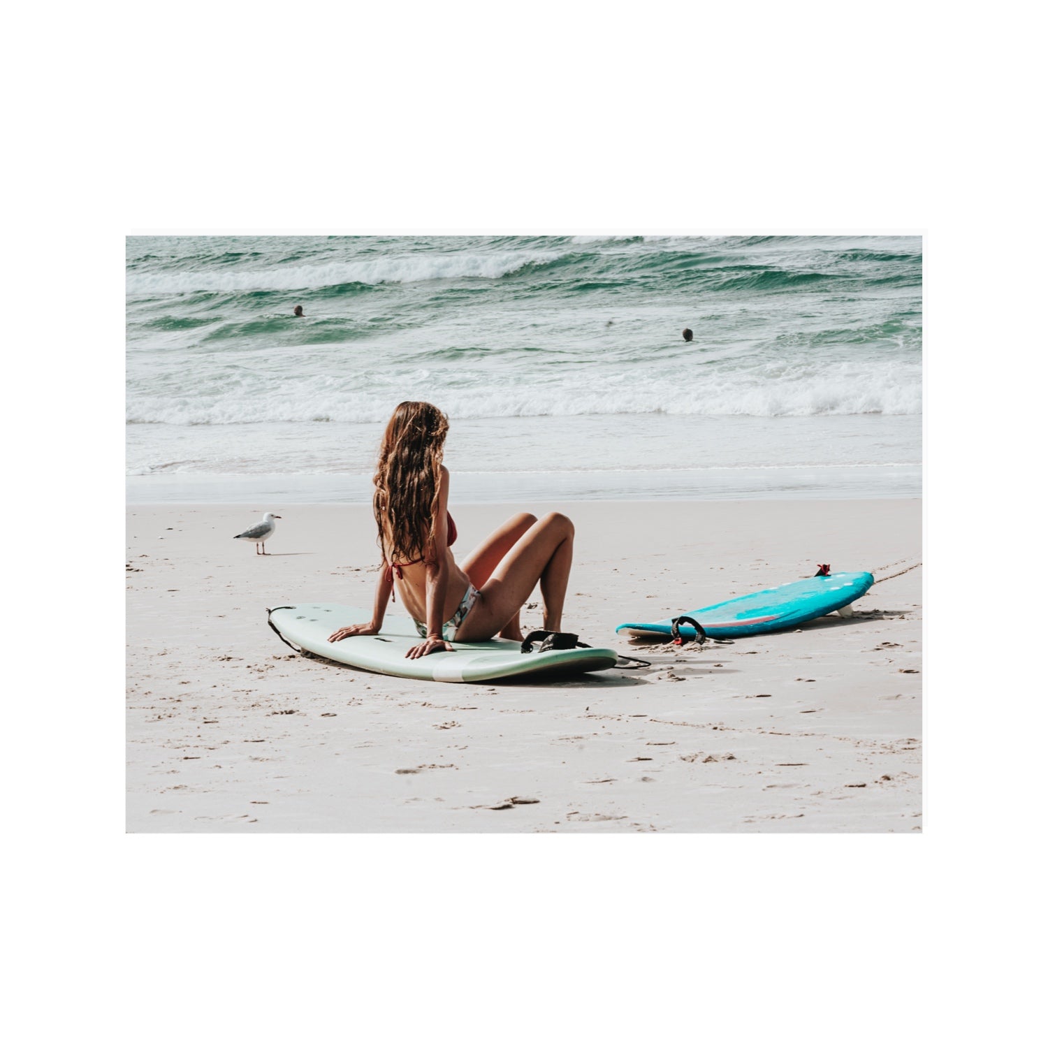 Ciao Bella Byron Bay Surf coastal wall art 30 x 40 in unframed fine art canvas