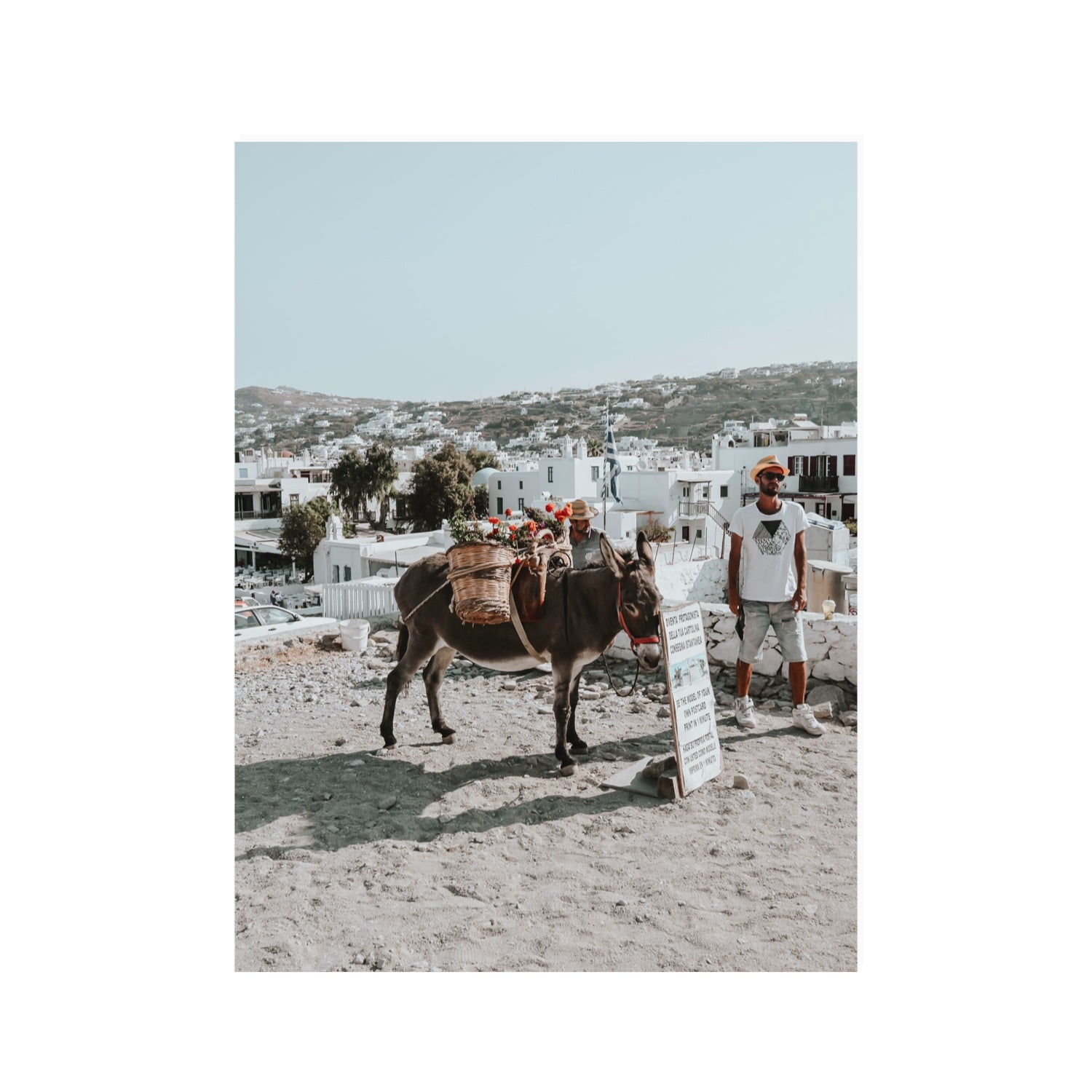 Let The Journey Begin Mykonos Greek island wall art 30 x 40 in unframed fine art canvas