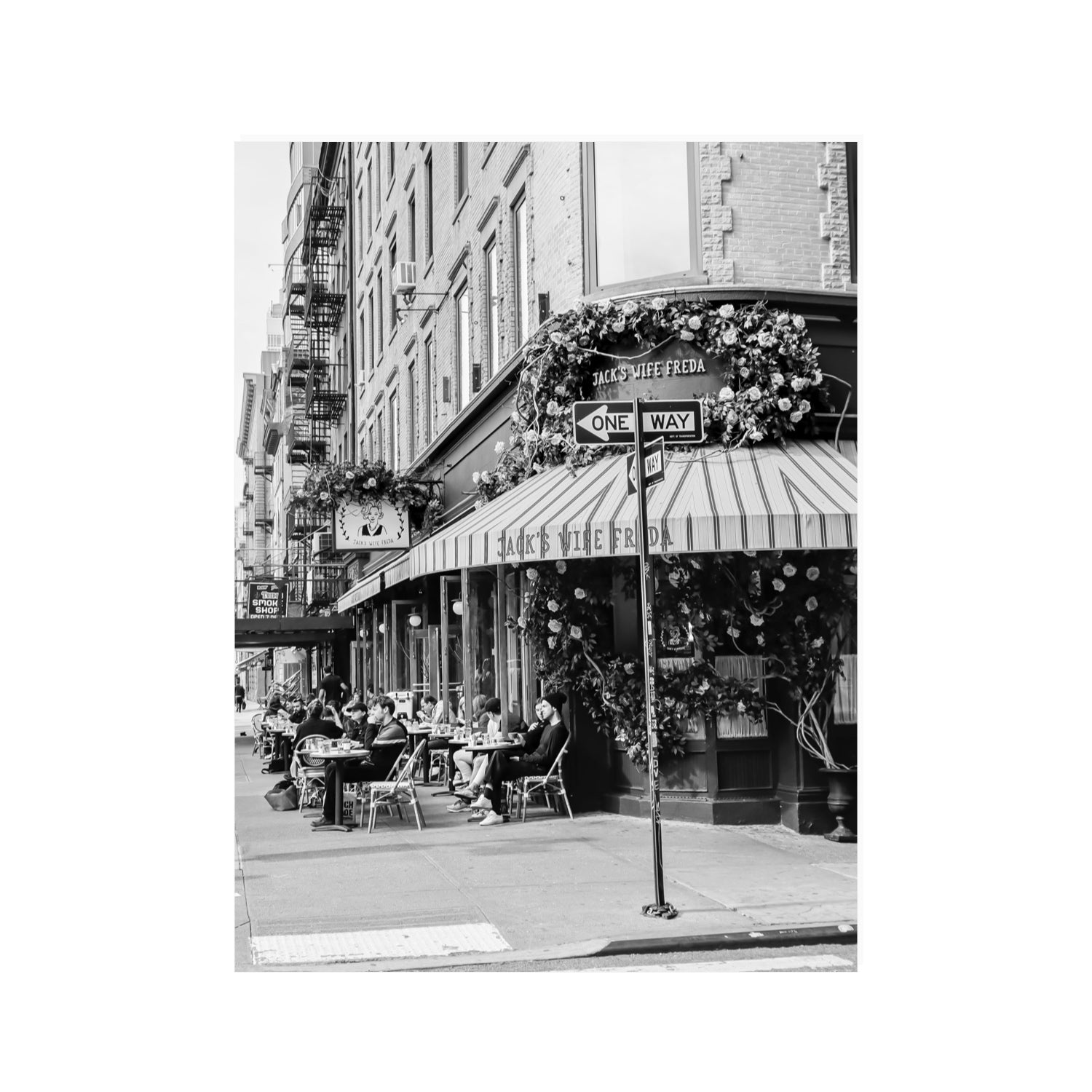 Freda's Feast New York NYC Black & White wall art 30 x 40 in unframed fine art canvas