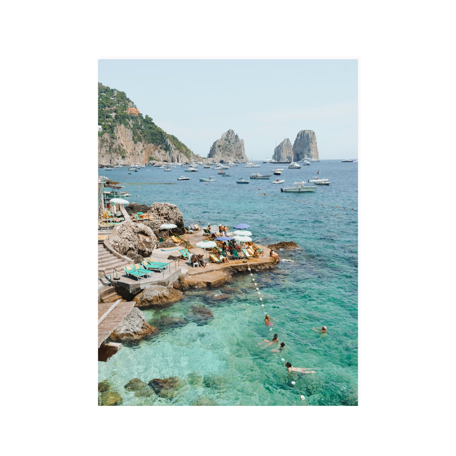 Summertime Blues Capri Mediterranean wall art 30 x 40 in unframed fine art canvas