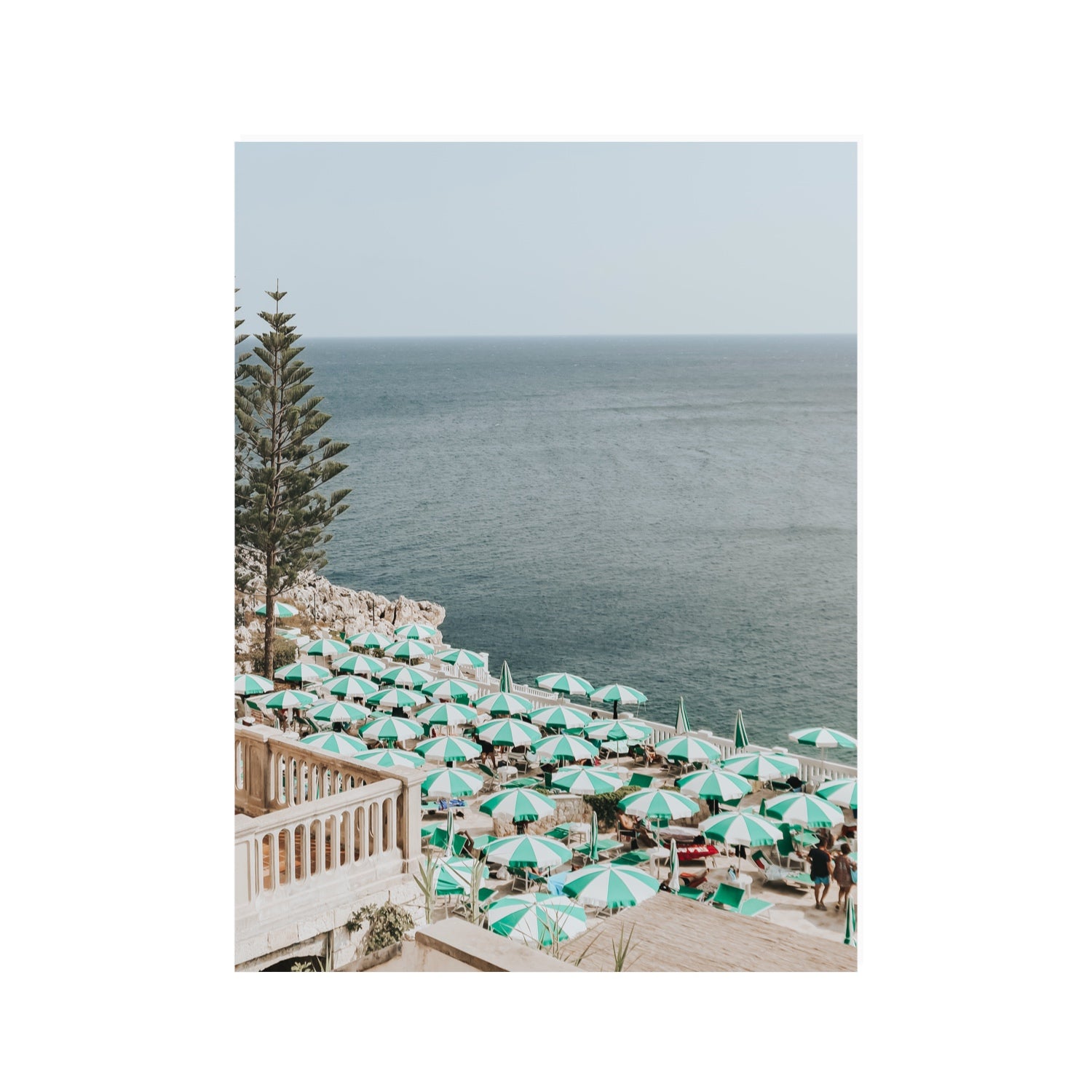 Sun-drenched Stripes Puglia beach coastal wall art 30 x 40 in unframed fine art canvas
