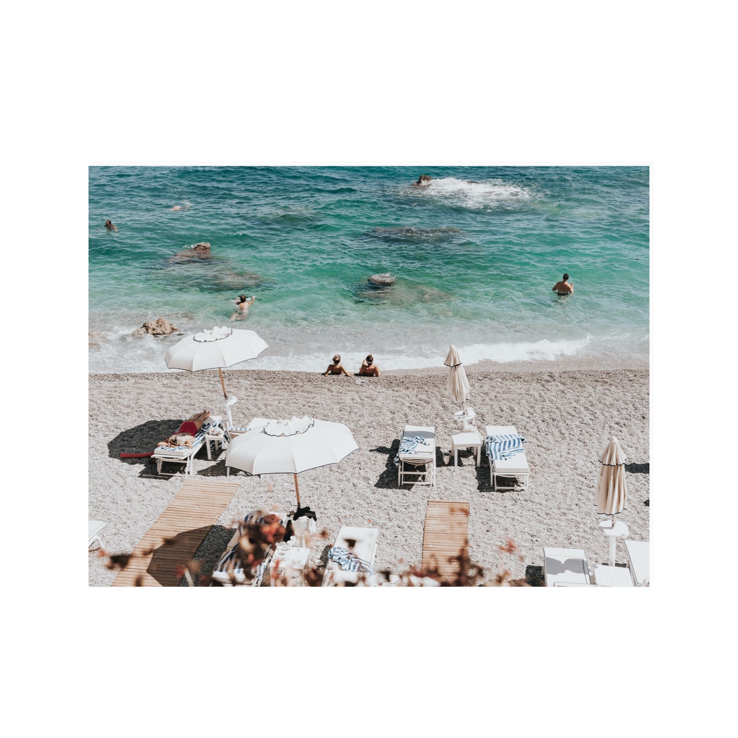 Amicizia Amalfi Italian beach wall art 30 x 40 in unframed fine art canvas