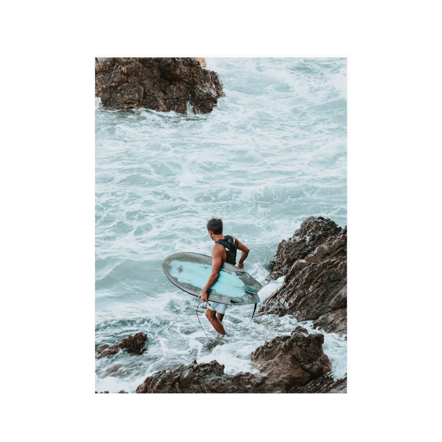 Into The Soup Byron Bay Surf coastal wall art 30 x 40 in unframed fine art canvas
