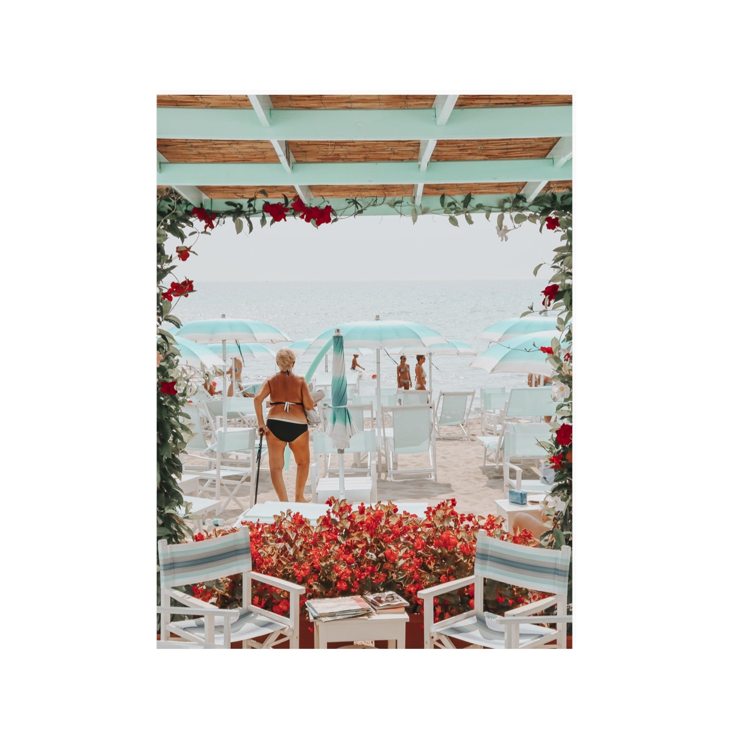 Nonna's Italian Escape Alassio Italian wall art 30 x 40 in unframed fine art canvas