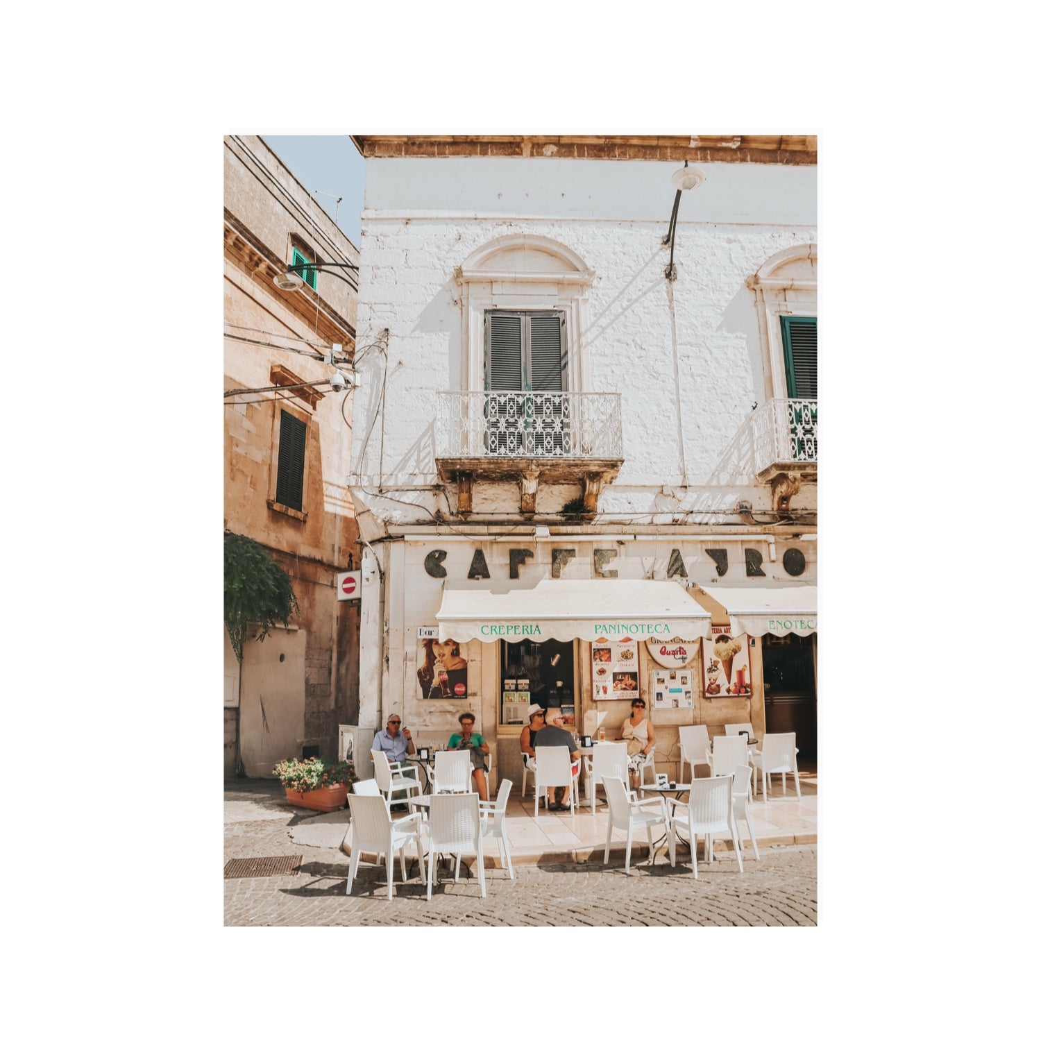 Cafe Ostuni Puglia Café Ostuni Italian wall art 30 x 40 in unframed fine art canvas