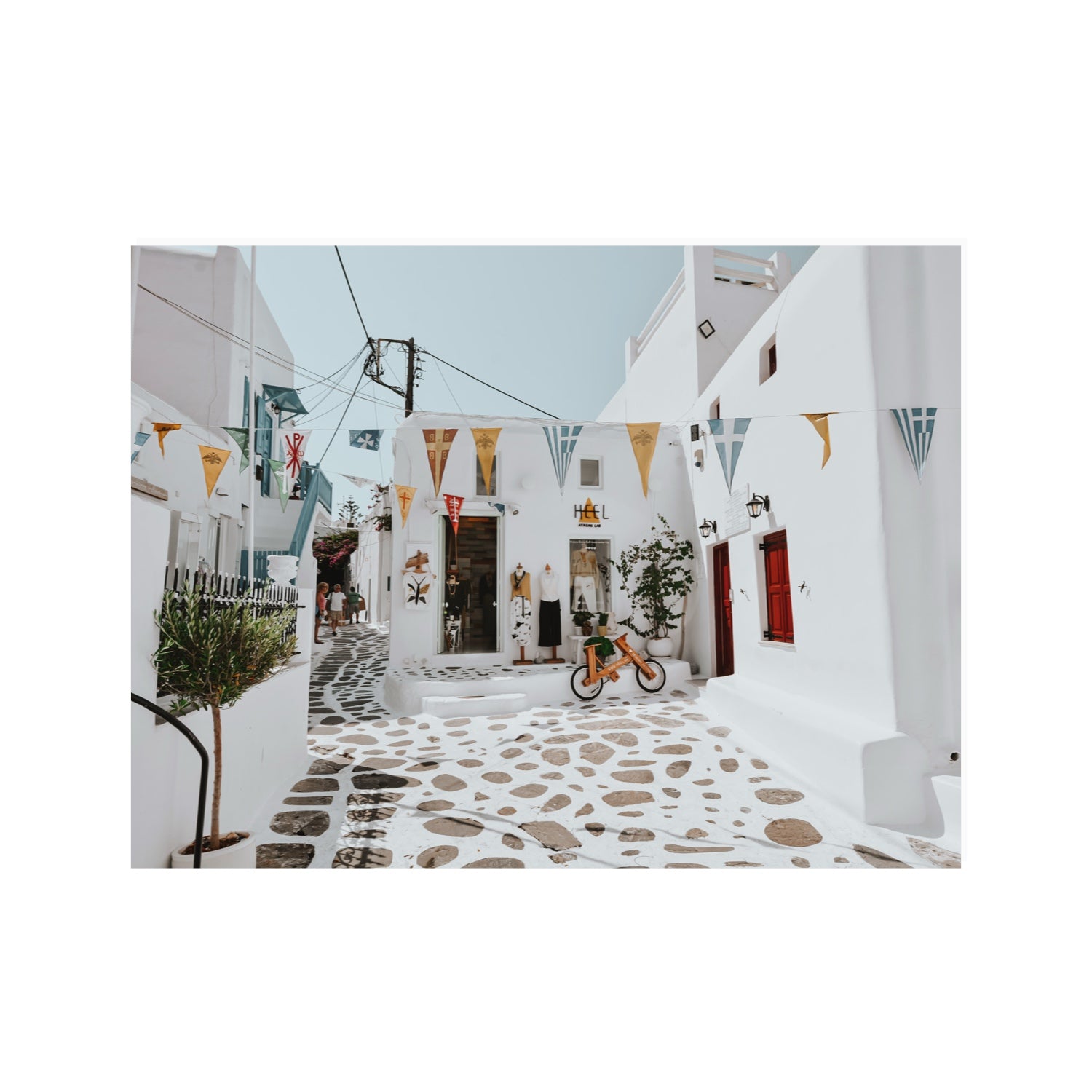Cruising The Streets Mykonos Greek island wall art 30 x 40 in unframed fine art canvas