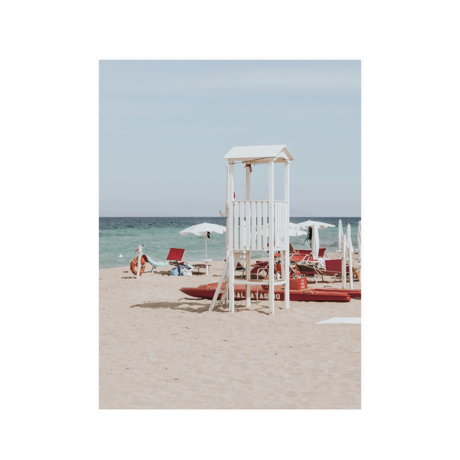 Barefoot Bliss Puglia beach Italian coastal decor wall art 30 x 40 in unframed fine art canvas