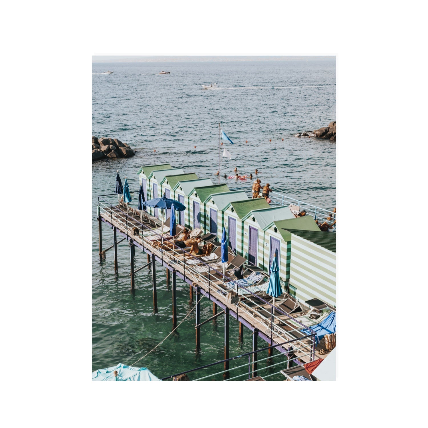 Cabine da Spiaggia fine art print, Sorrento, Italy, 30 x 40 in, Unframed, Fine Art Canvas