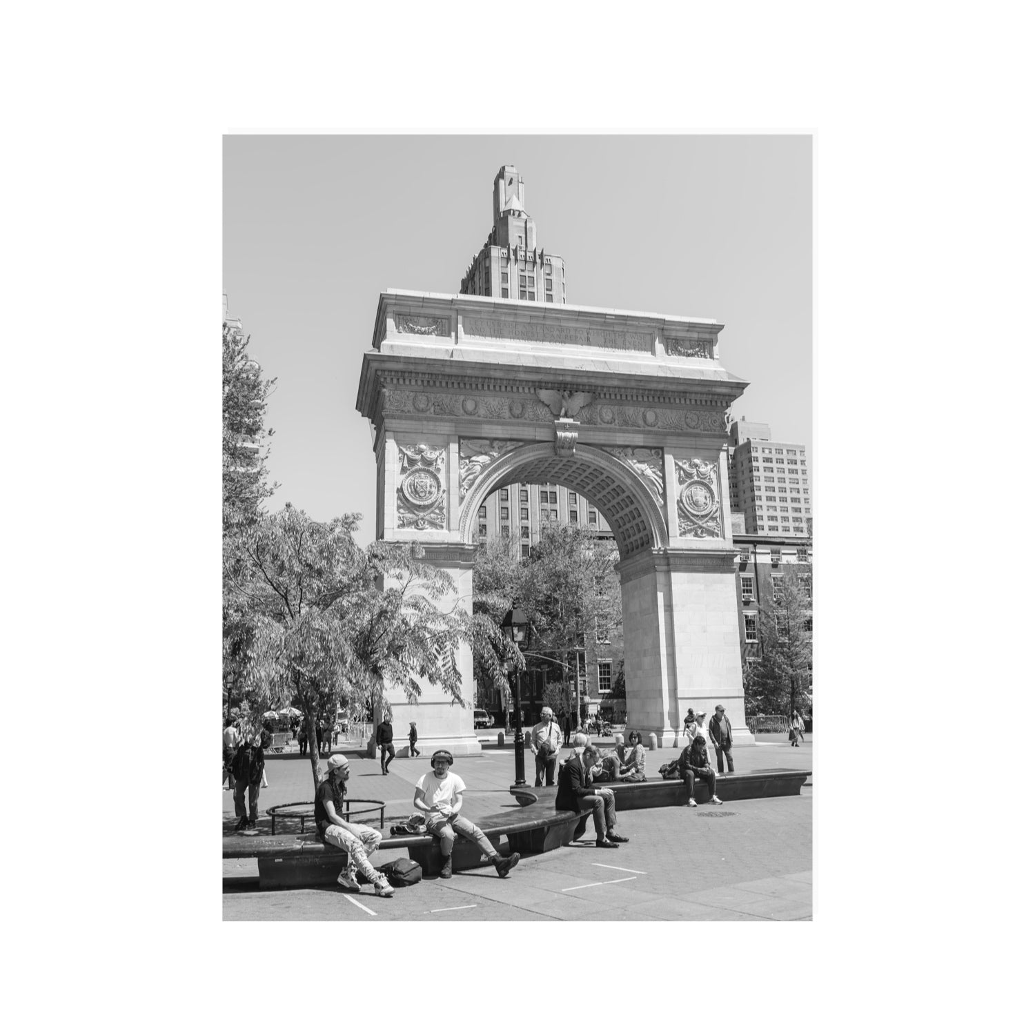 City Picnic New York NYC Black & White wall art 30 x 40 in unframed fine art canvas