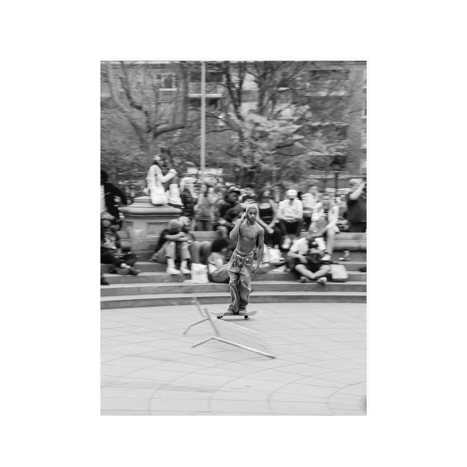 Skate Park Serenade New York NYC Black & White wall art 30 x 40 in unframed fine art canvas
