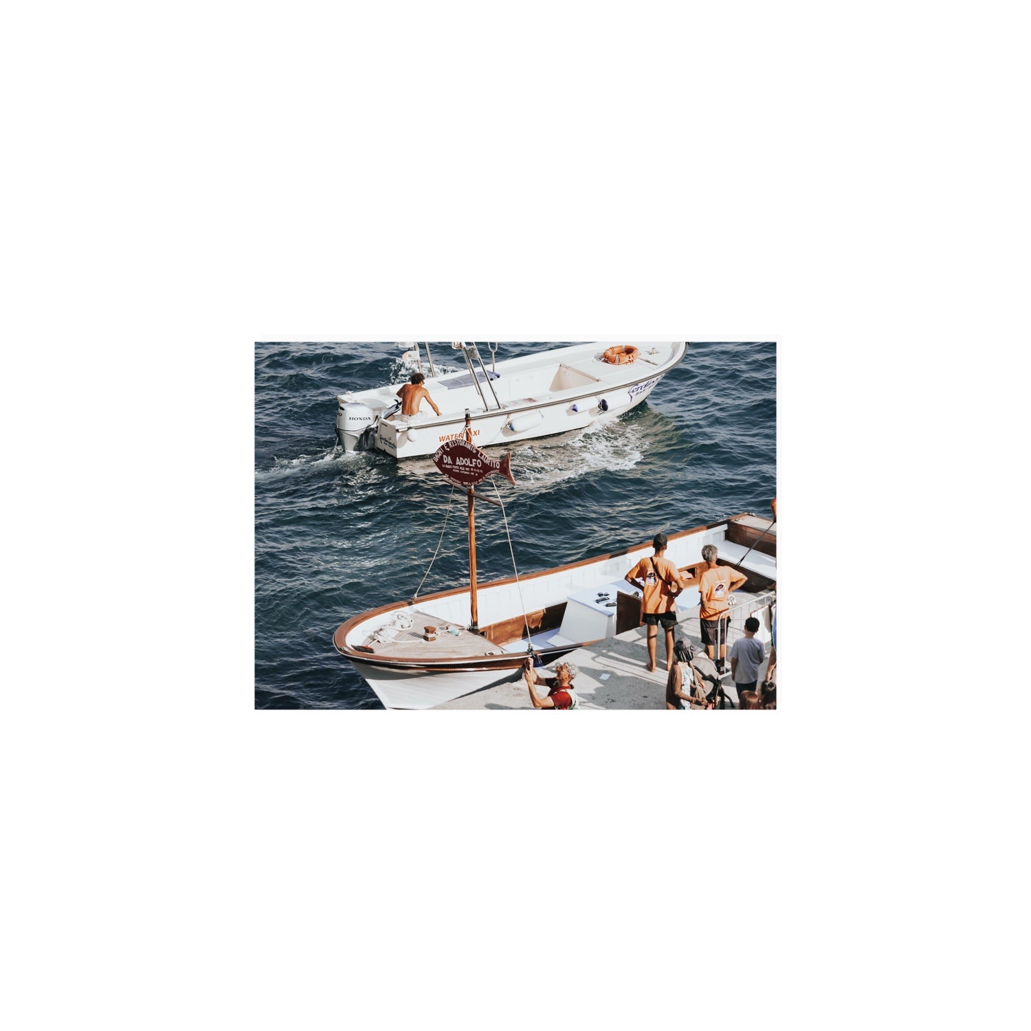 Water Taxi Positano wall art A5, 21 x 14.8 cm unframed fine art print