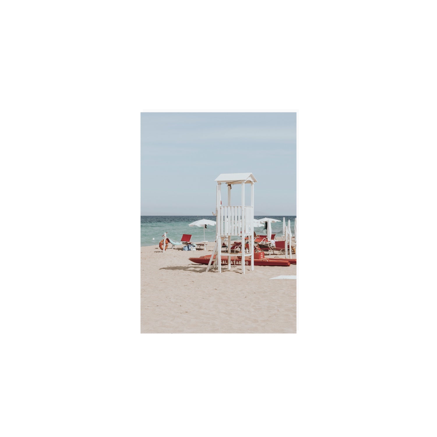 Barefoot Bliss Puglia beach Italian coastal decor wall art A5, 21 x 14.8 cm unframed fine art print