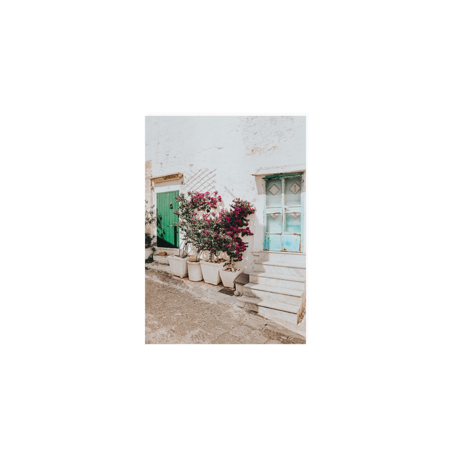 Floral Canvas Puglia Ostuni wall art A5, 21 x 14.8 cm unframed fine art canvas
