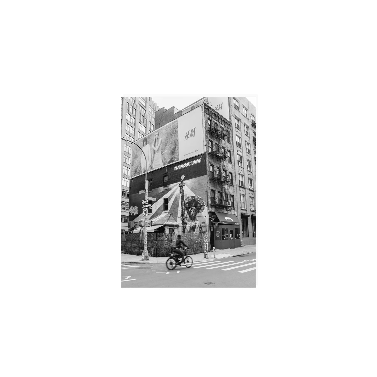 Shadows Of Liberty New York NYC Black & White wall art A5, 21 x 14.8 cm unframed fine art print