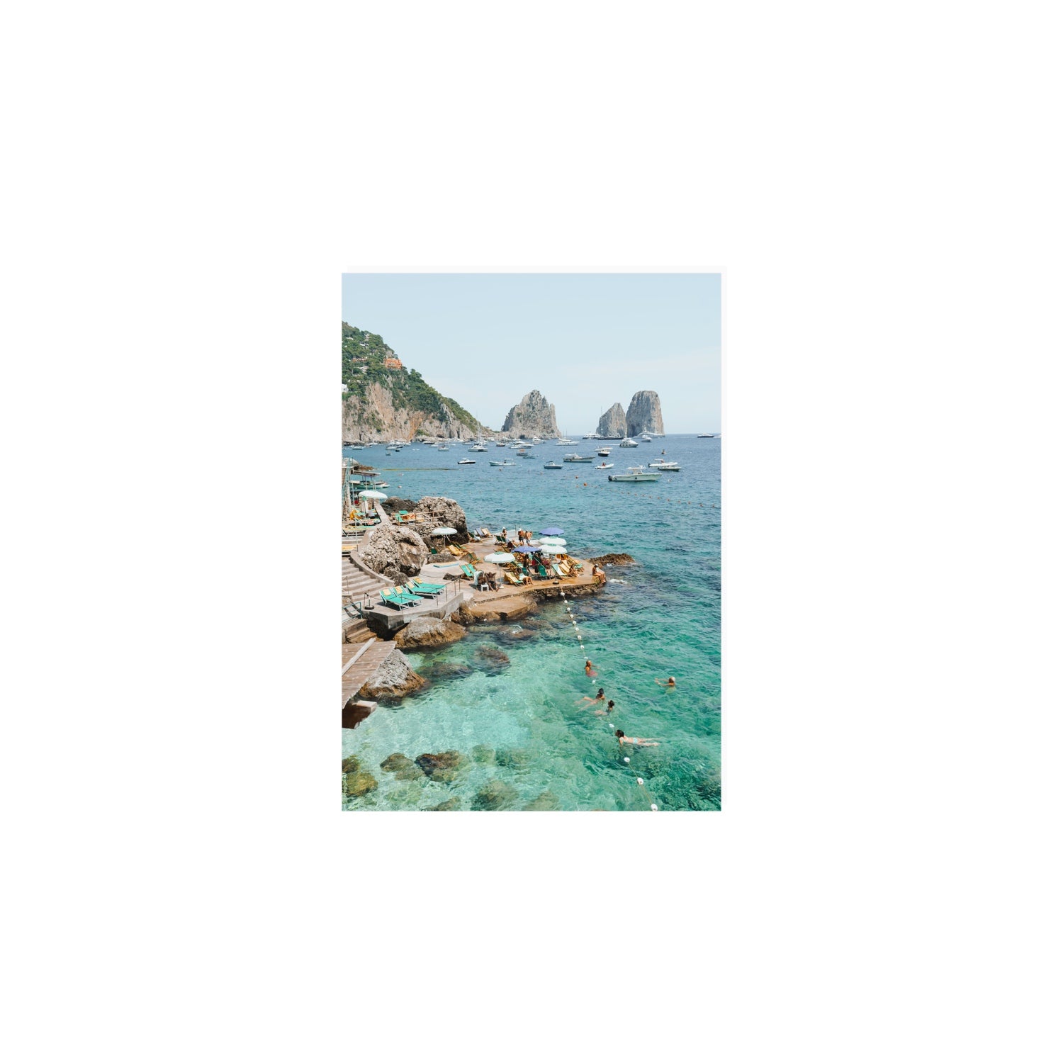 Summertime Blues Capri Mediterranean wall art A5, 21 x 14.8 cm unframed fine art print