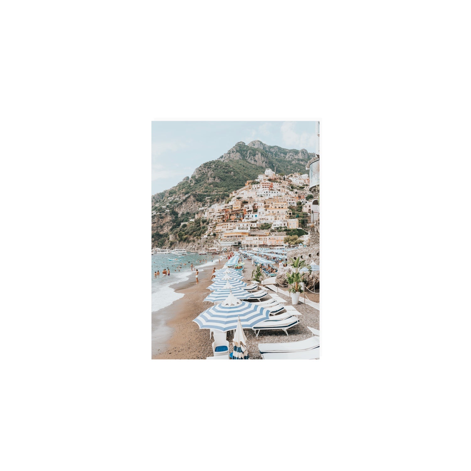 The Cliffside Village Positano Italian decor wall art A5, 21 x 14.8 cm unframed fine art print