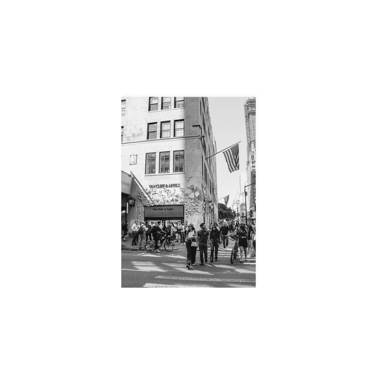 Sidewalk Shuffle New York NYC Black & White wall art A5, 21 x 14.8 cm unframed fine art print