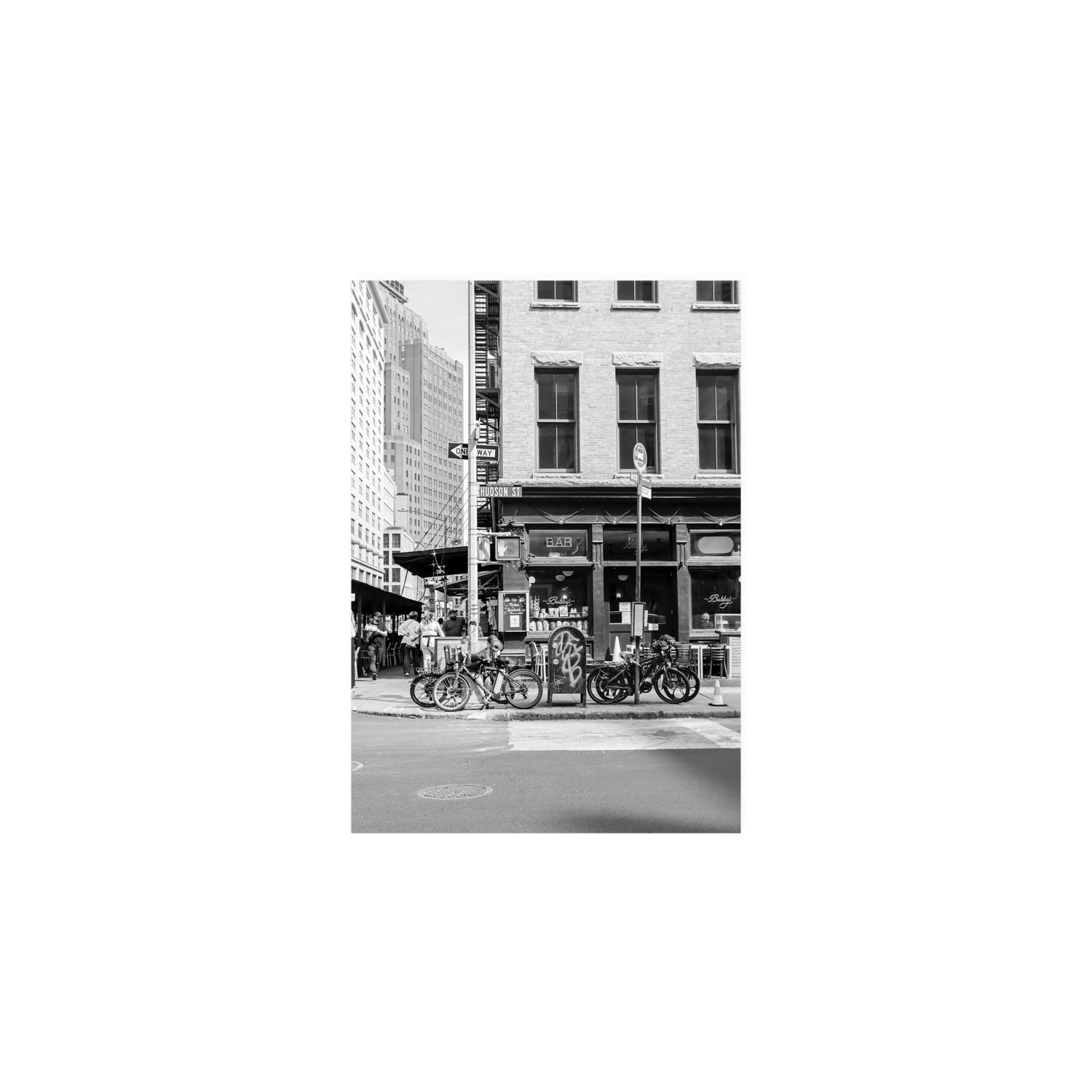 Bites Of The Big Apple New York NYC Black & White wall art A5, 21 x 14.8 cm unframed fine art print