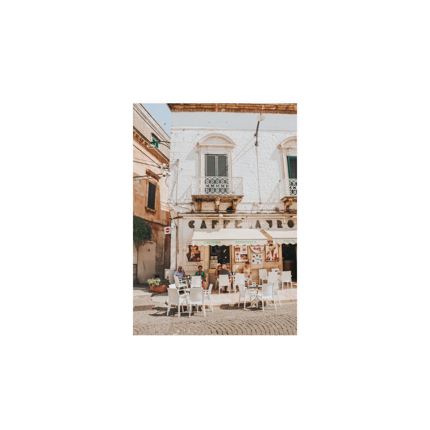 Cafe Ostuni Puglia Café Ostuni Italian wall art A4, 29.7 x 21 cm unframed fine art print