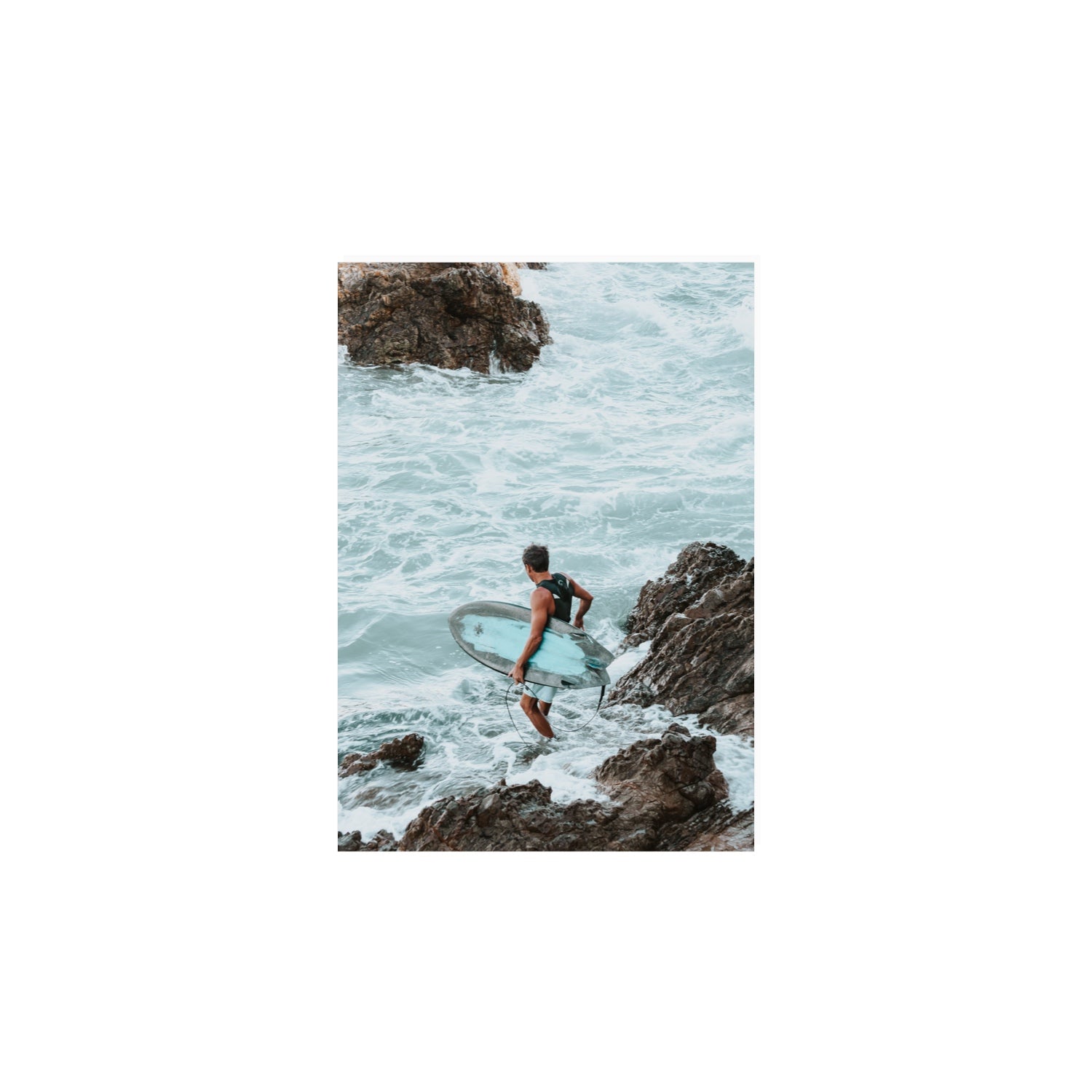 Into The Soup Byron Bay Surf coastal wall art A4, 29.7 x 21 cm unframed fine art print