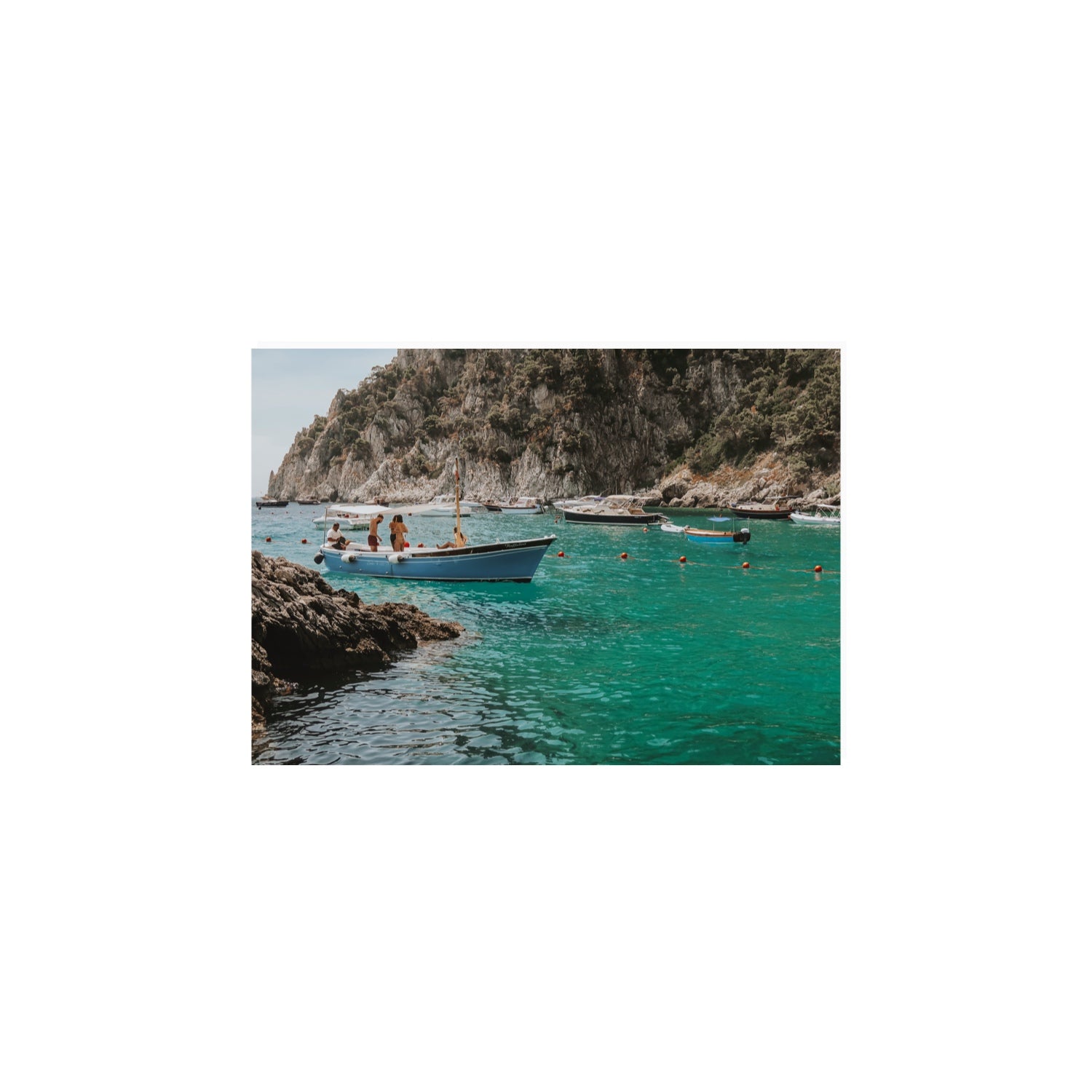 Cozy Cove Capri coastal Mediterranean wall art A4, 29.7 x 21 cm unframed fine art print