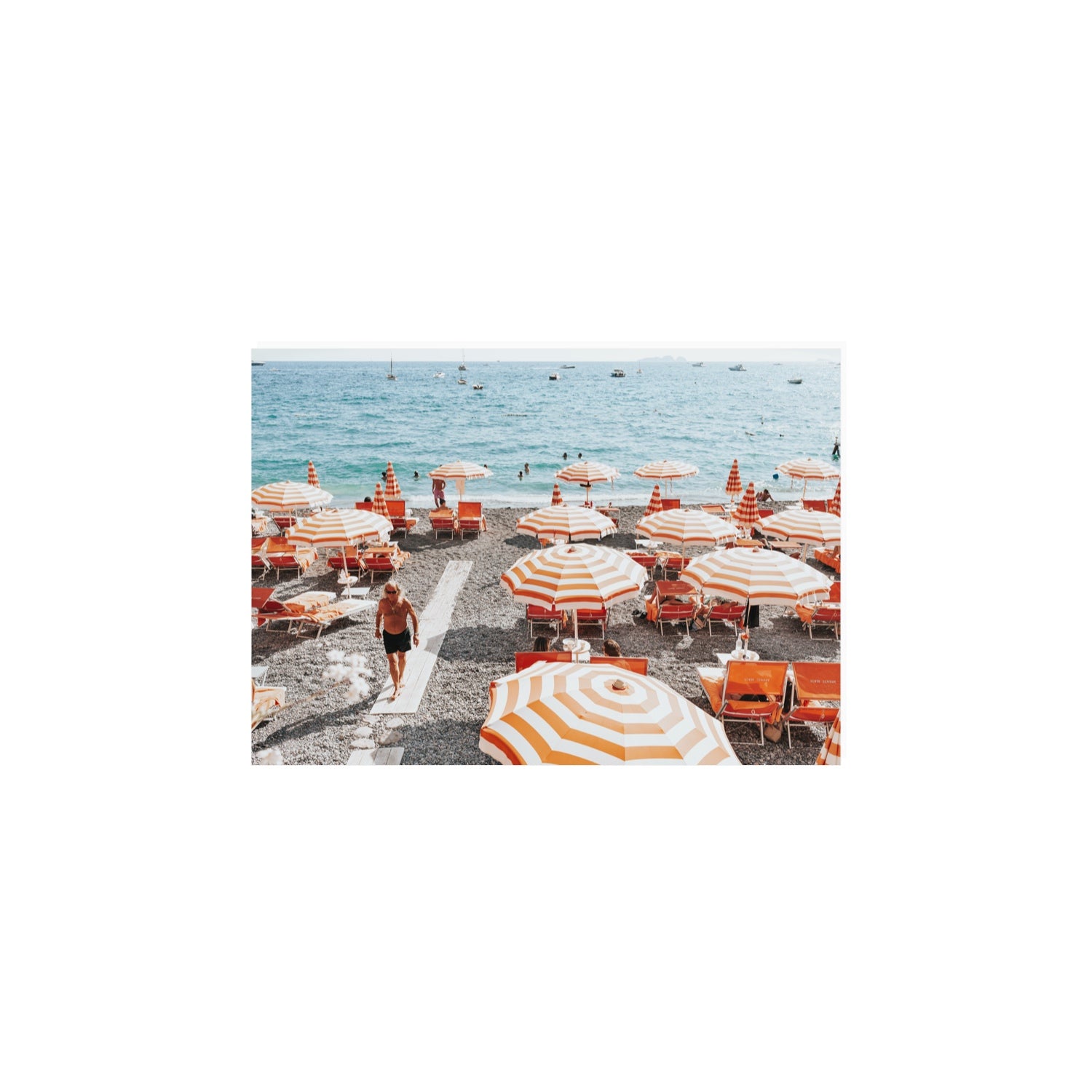 Shoreline Strut Positano wall art A4, 29.7 x 21 cm unframed fine art print
