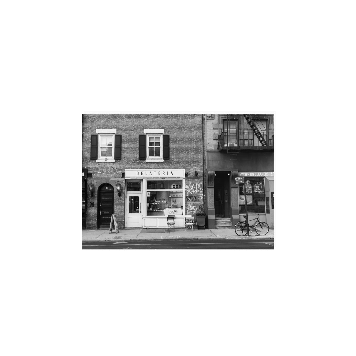 West Village Dolcezza New York NYC Black & White wall art A4, 29.7 x 21 cm unframed fine art print