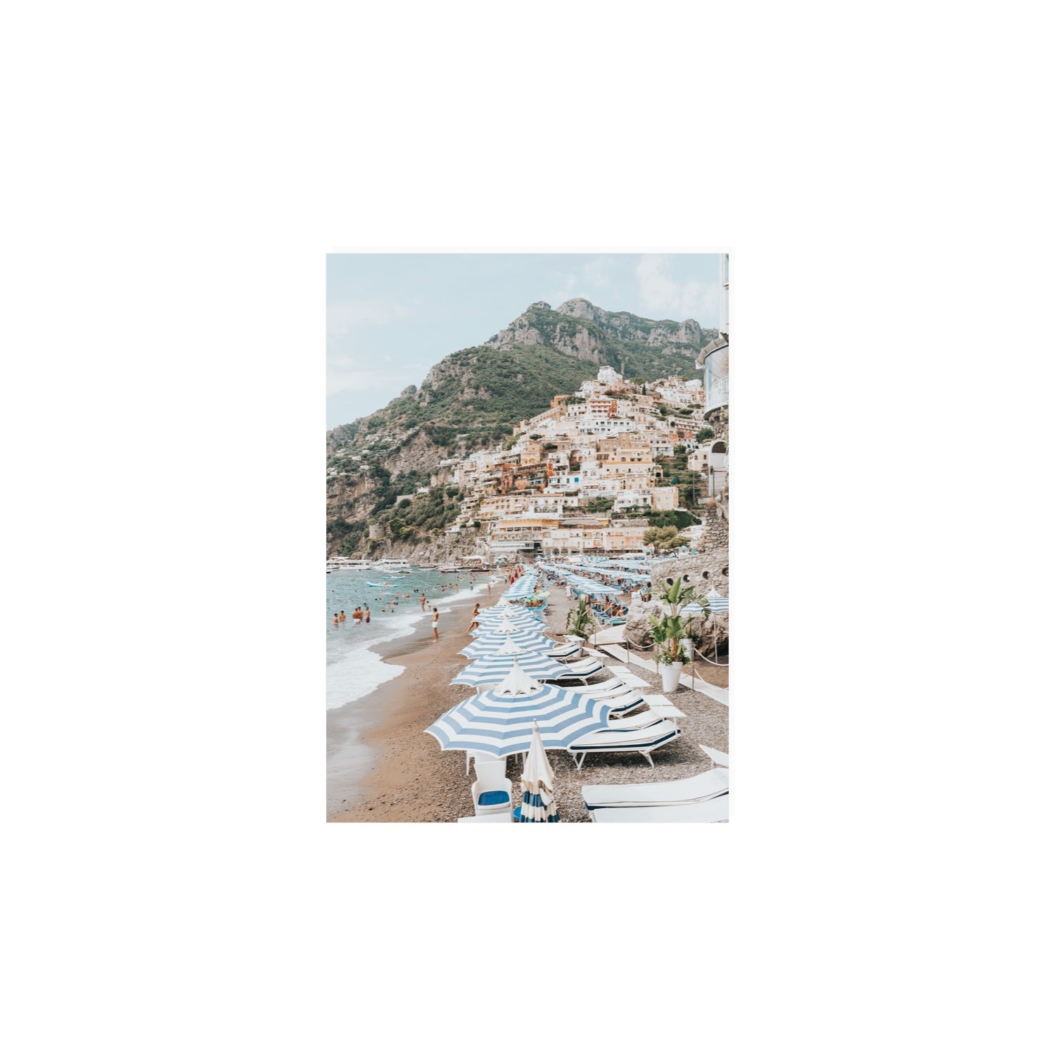 The Cliffside Village Positano Italian decor wall art A4, 29.7 x 21 cm unframed fine art print