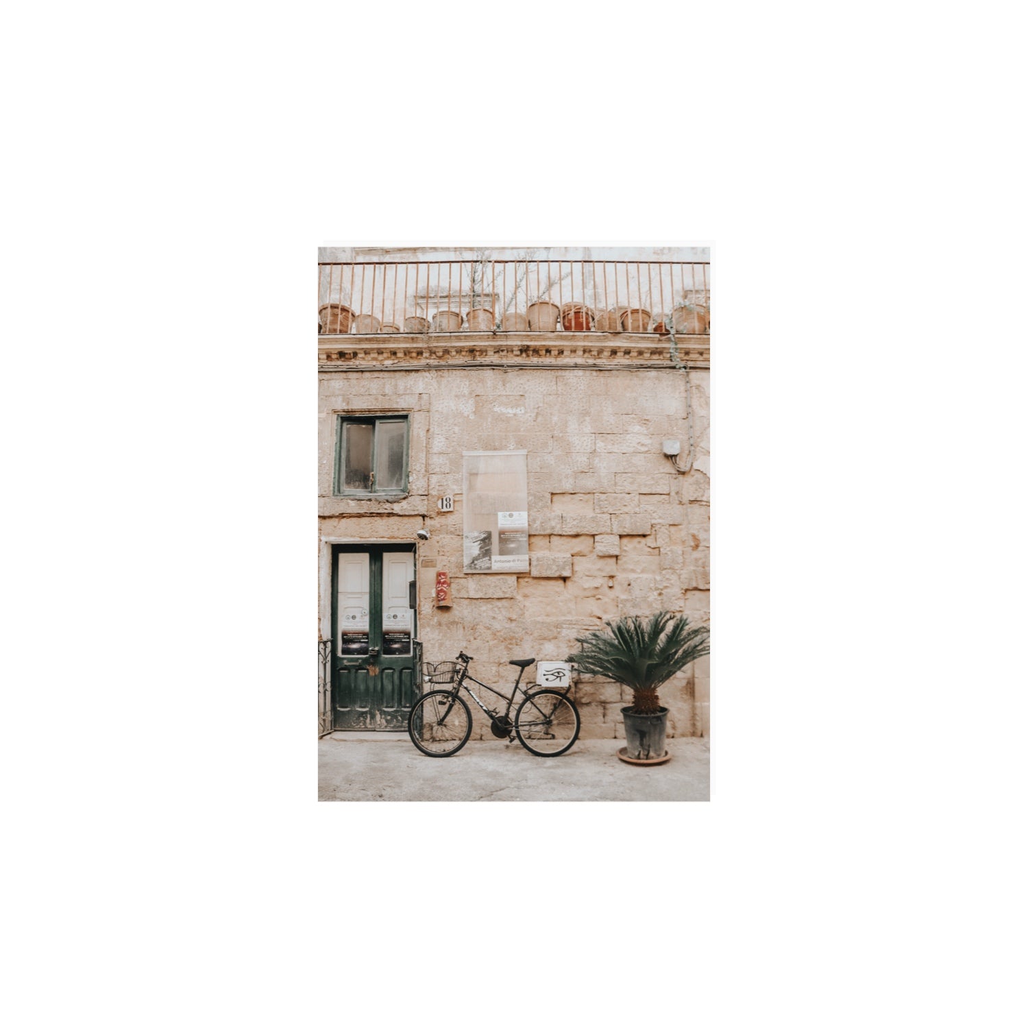 Golden Facades Puglia Lecce Italian wall art A4, 29.7 x 21 cm unframed fine art print