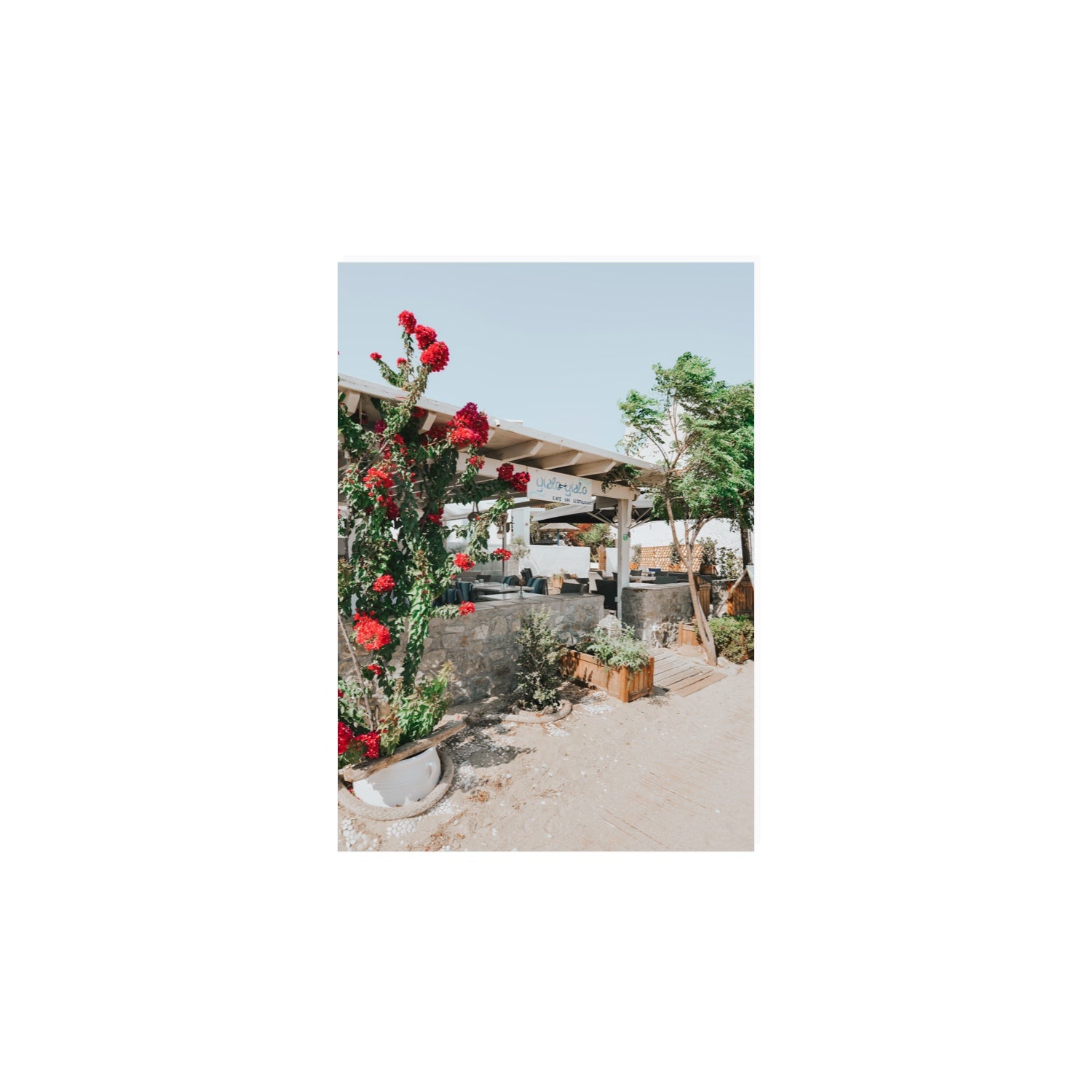 Yialo Yialo Mykonos Greek island coastal wall art A4, 29.7 x 21 cm unframed fine art print