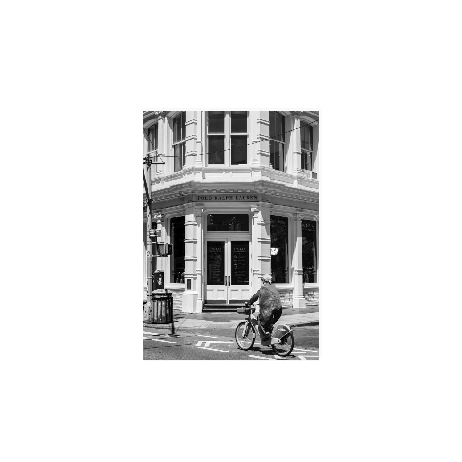 Downtown Rider New York NYC Black & White wall art A4, 29.7 x 21 cm unframed fine art print