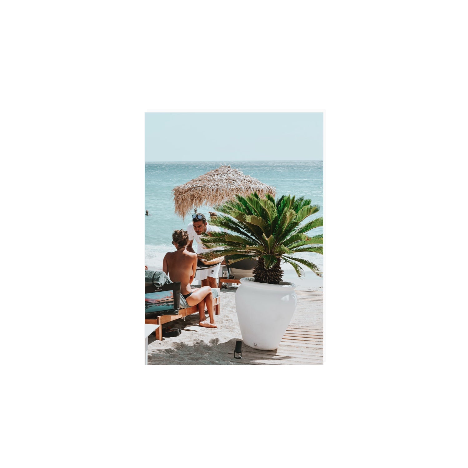 At Your Service Mykonos Greek island wall art A4, 29.7 x 21 cm unframed fine art print