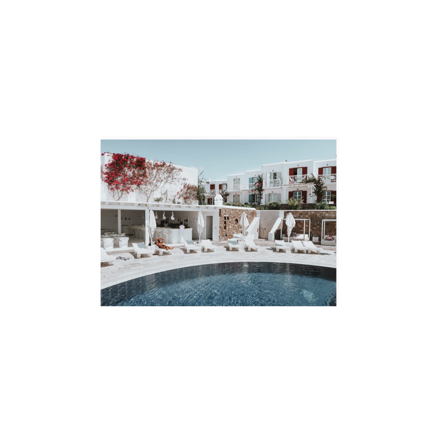 Got The First Lounge Mykonos Greek island wall art A4, 29.7 x 21 cm unframed fine art print