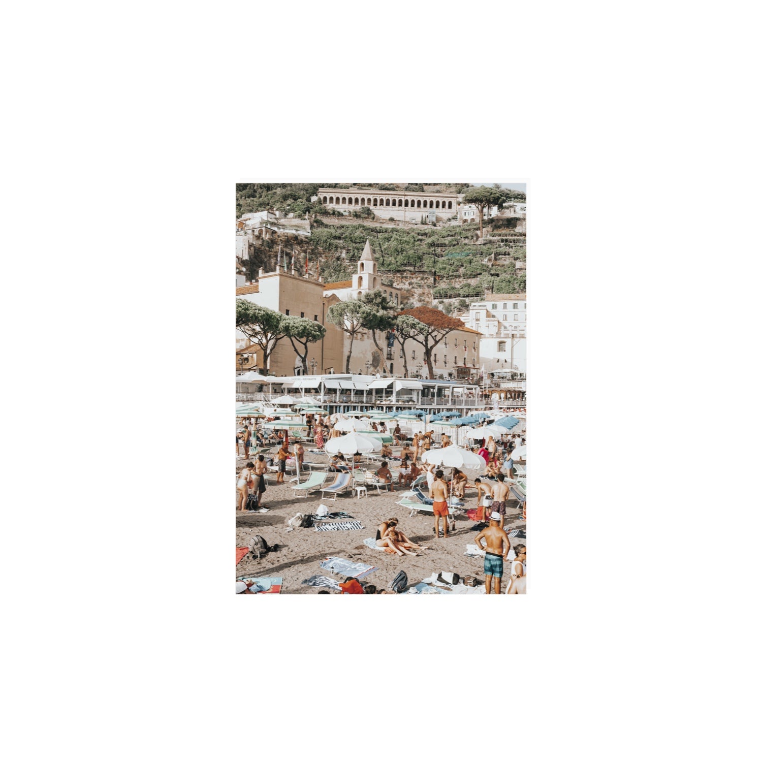 Festa In Spiaggia Amalfi coastal wall art A4, 29.7 x 21 cm unframed fine art print
