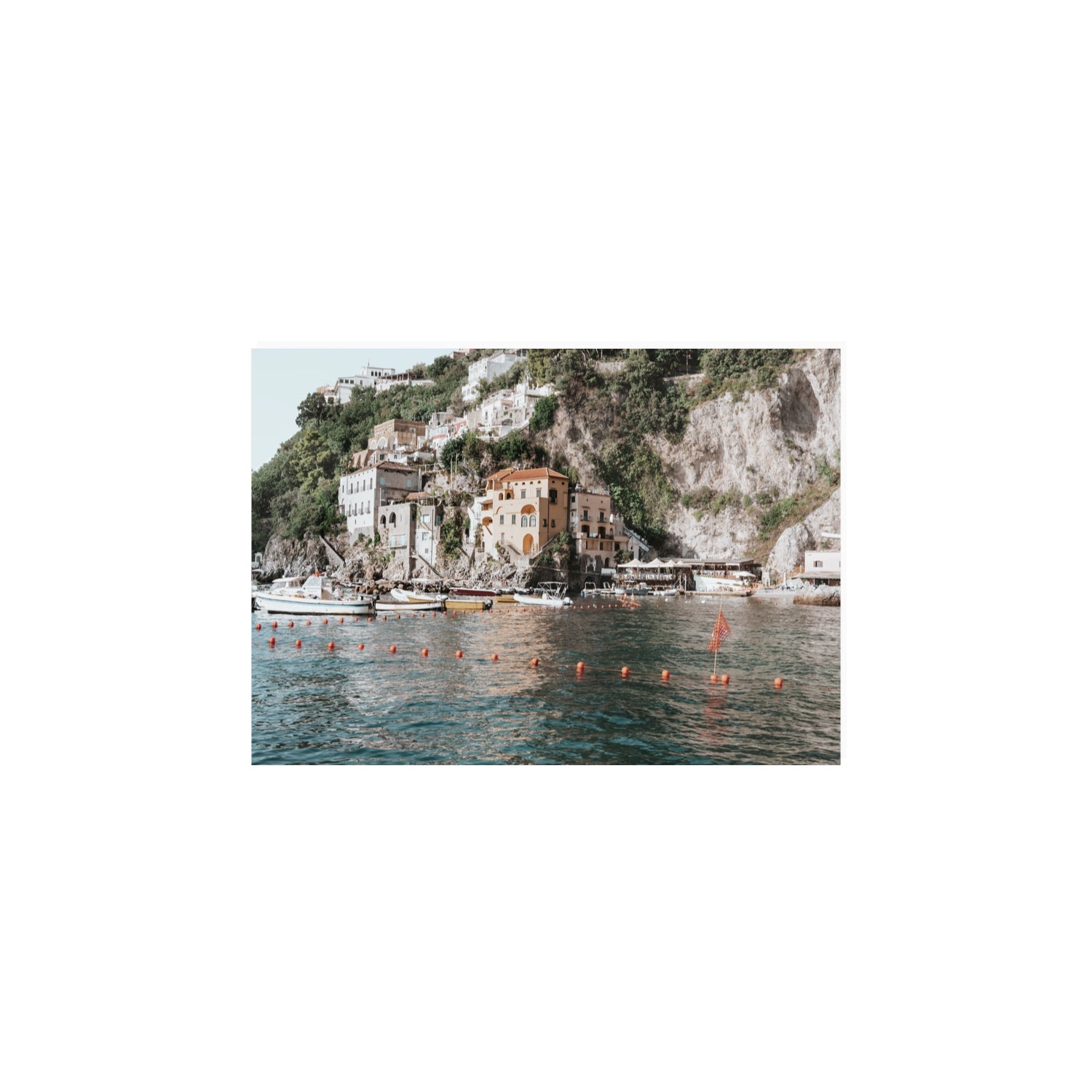 Amalfi Villas fine art print, Amalfi, Italy, coastal scenes artwork, A4 · 29.7 x 21 cm, Unframed, Fine Art Print