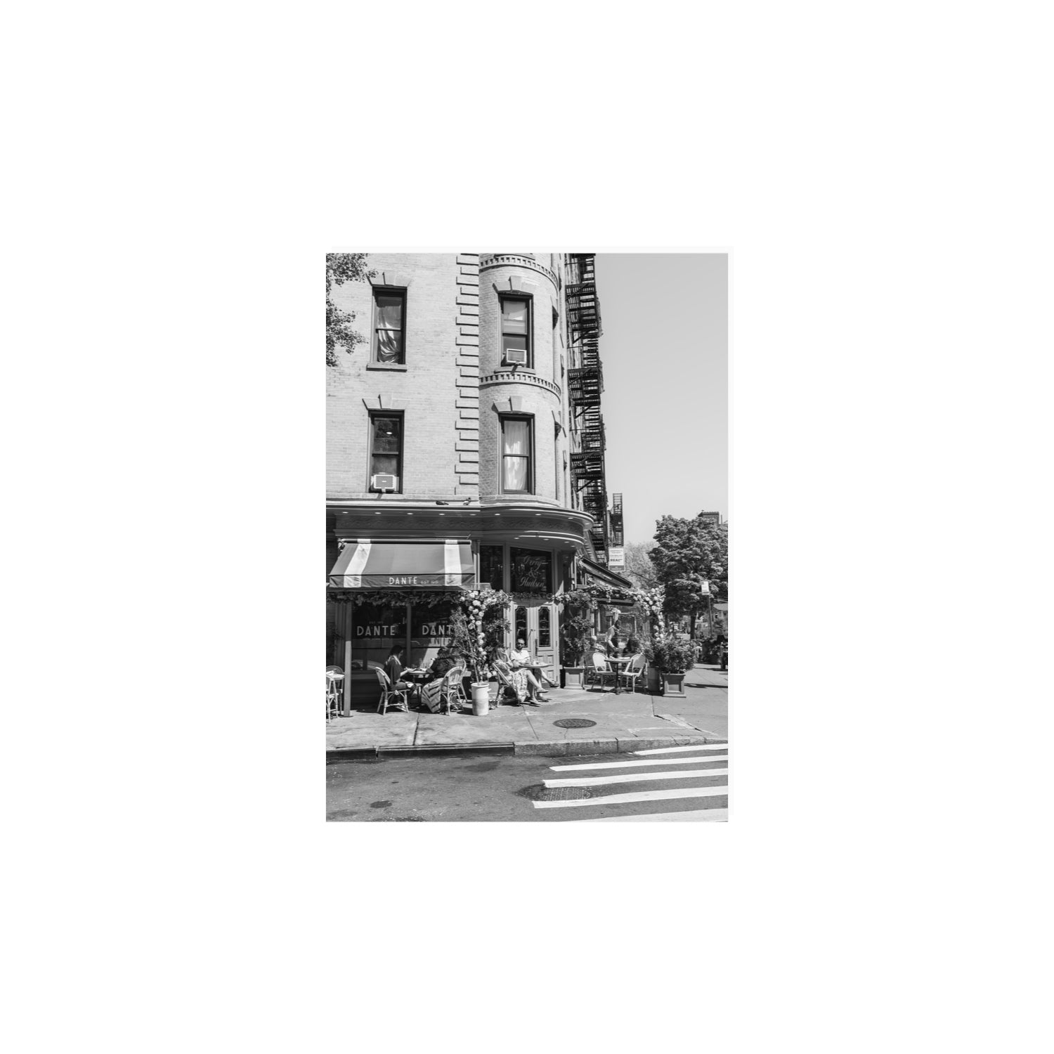 Sunny Soiree New York NYC Black & White wall art A4, 29.7 x 21 cm unframed fine art print