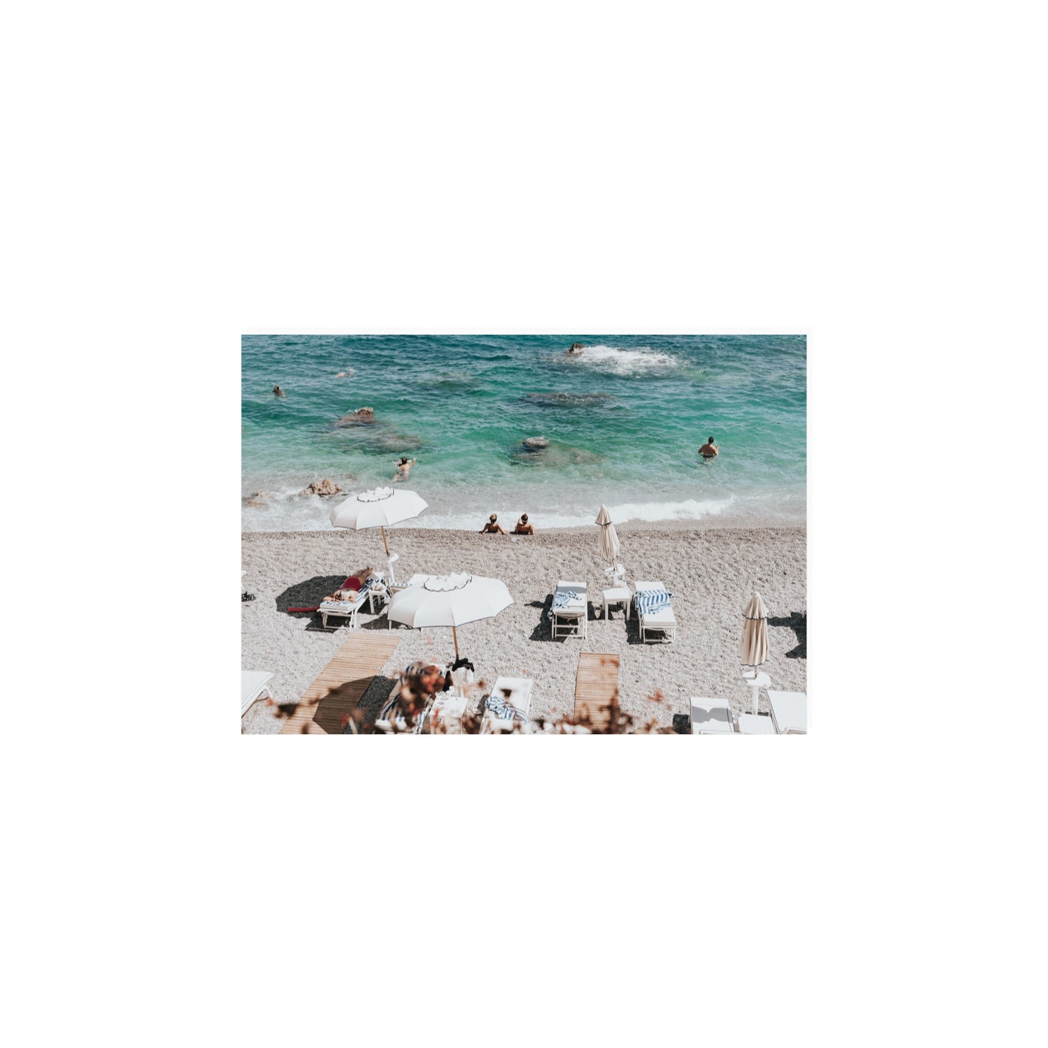 Amicizia Amalfi Italian beach wall art A4, 29.7 x 21 cm unframed fine art print
