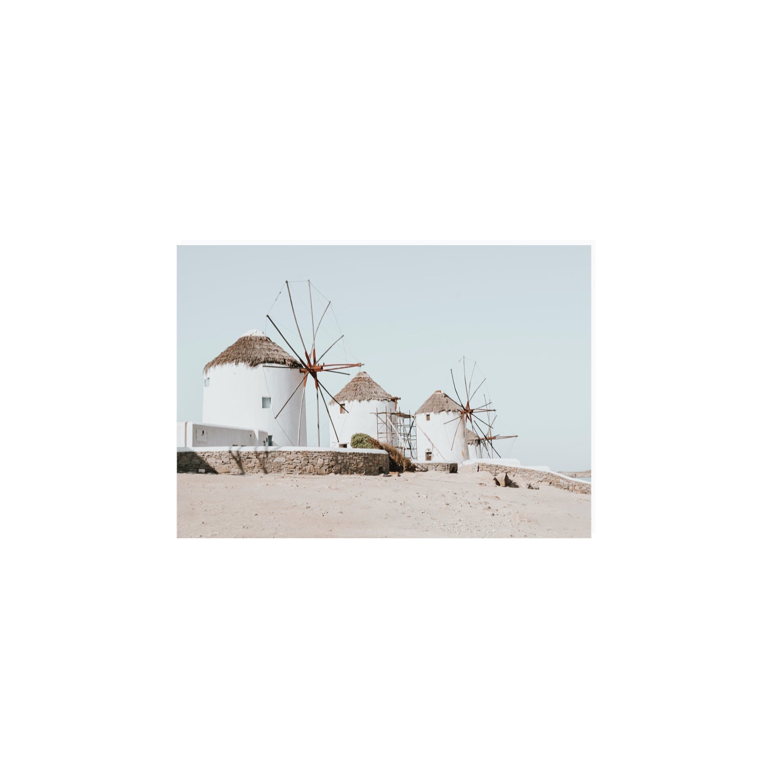 Rustic Icons Mykonos Greek island wall art A4, 29.7 x 21 cm unframed fine art print