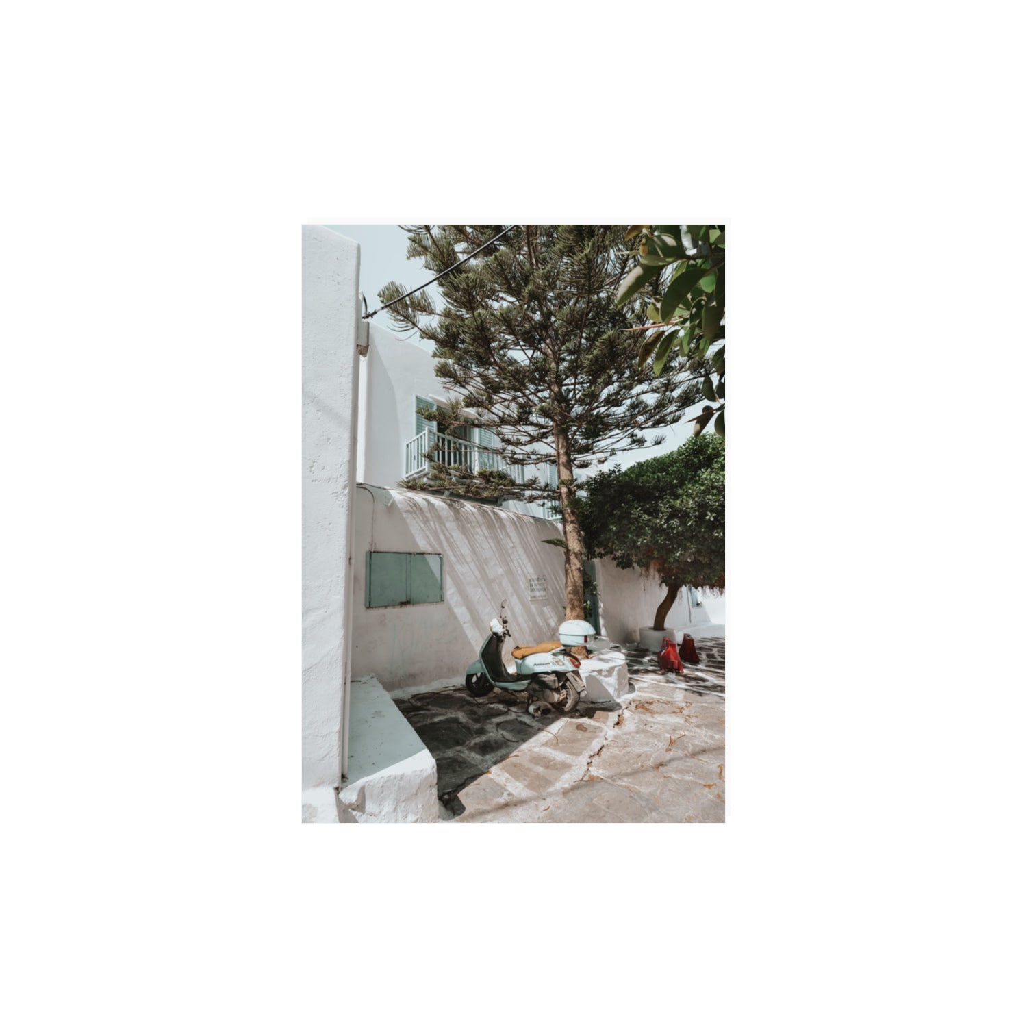 The Getaway Mykonos Mediterranean Greek island art print A3, 42 x 29.7 cm unframed fine art print
