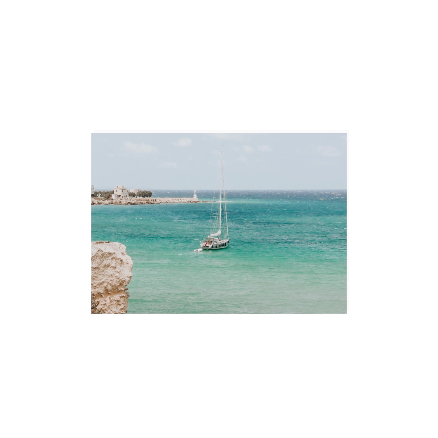 Adriatic Escape Puglia Italian coastal decor wall art A3, 42 x 29.7 cm unframed fine art print