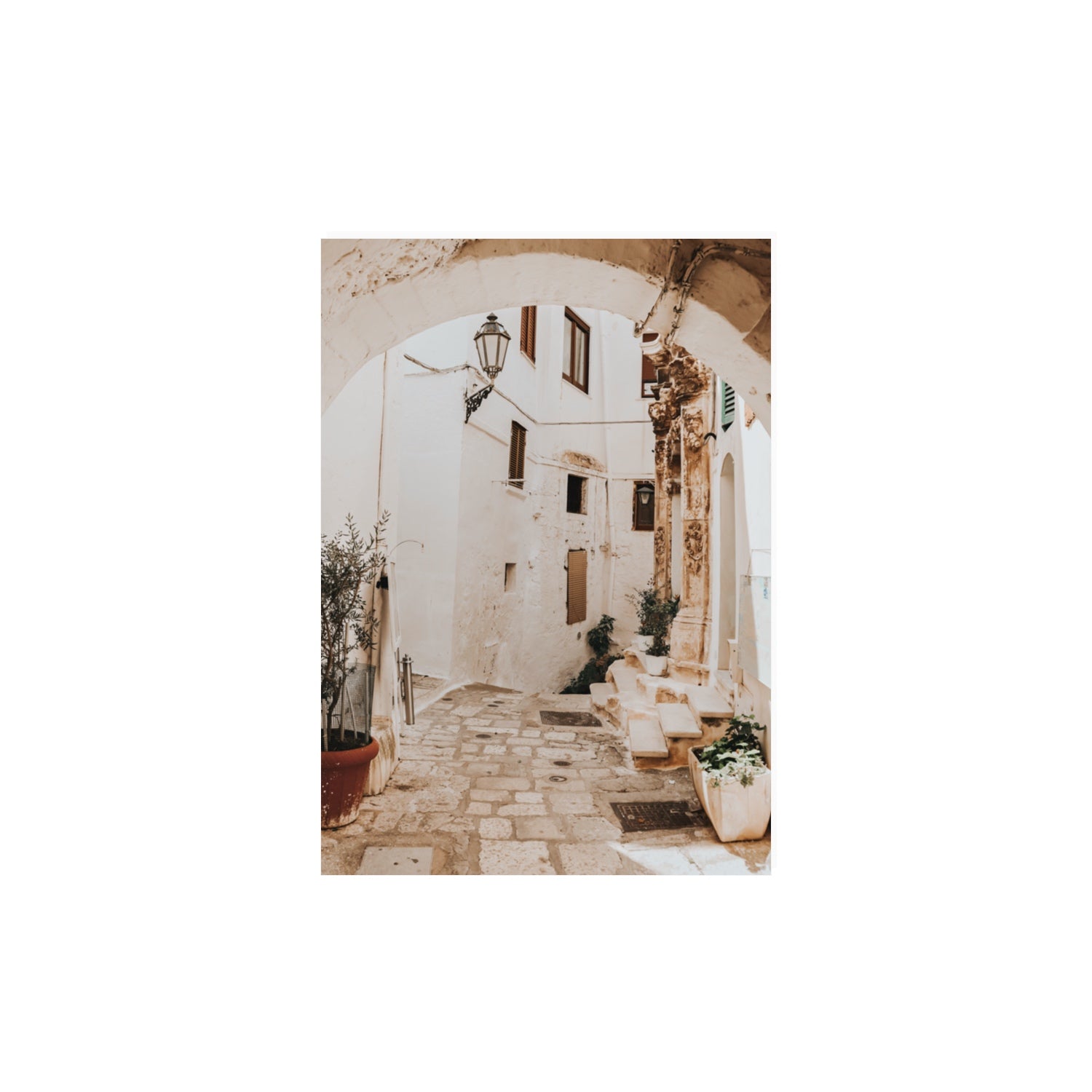 Pathway Wander Puglia Ostuni wall art A3, 42 x 29.7 cm unframed fine art print