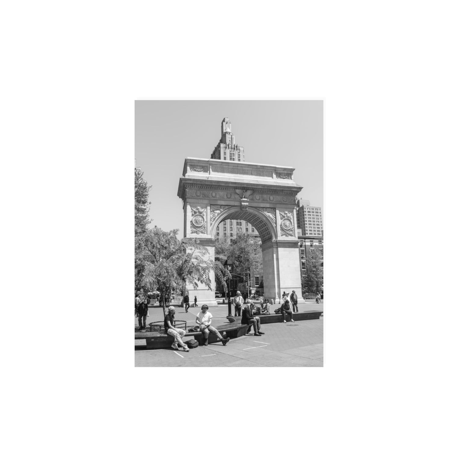 City Picnic New York NYC Black & White wall art A3, 42 x 29.7 cm unframed fine art print