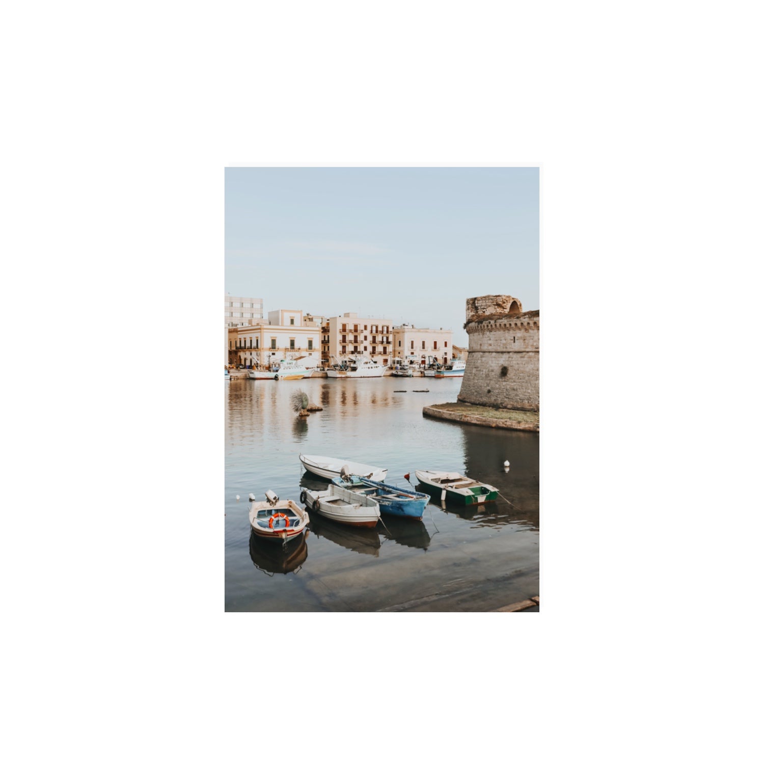 Gallipoli Harbour Puglia coastal wall art A3, 42 x 29.7 cm unframed fine art print
