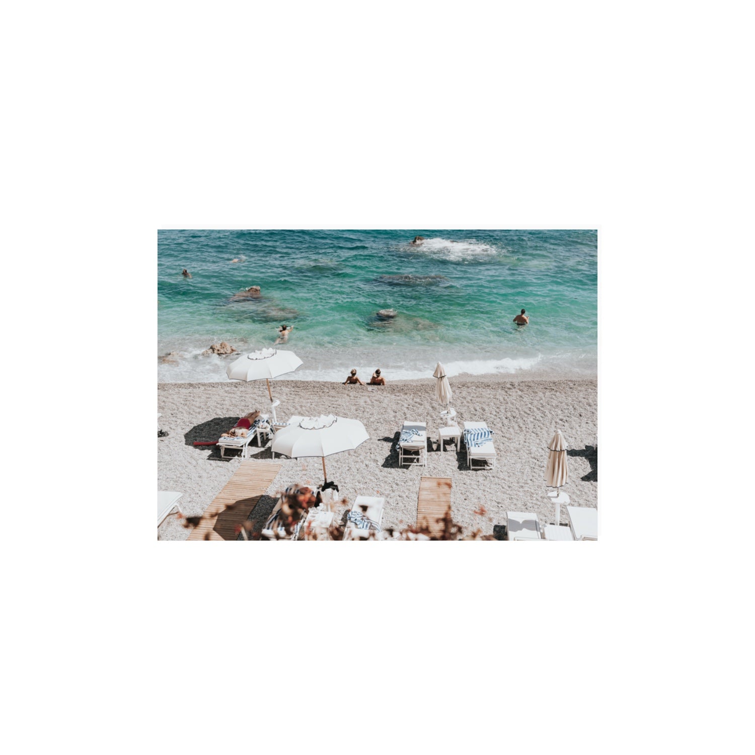 Amicizia Amalfi Italian beach wall art A3, 42 x 29.7 cm unframed fine art print