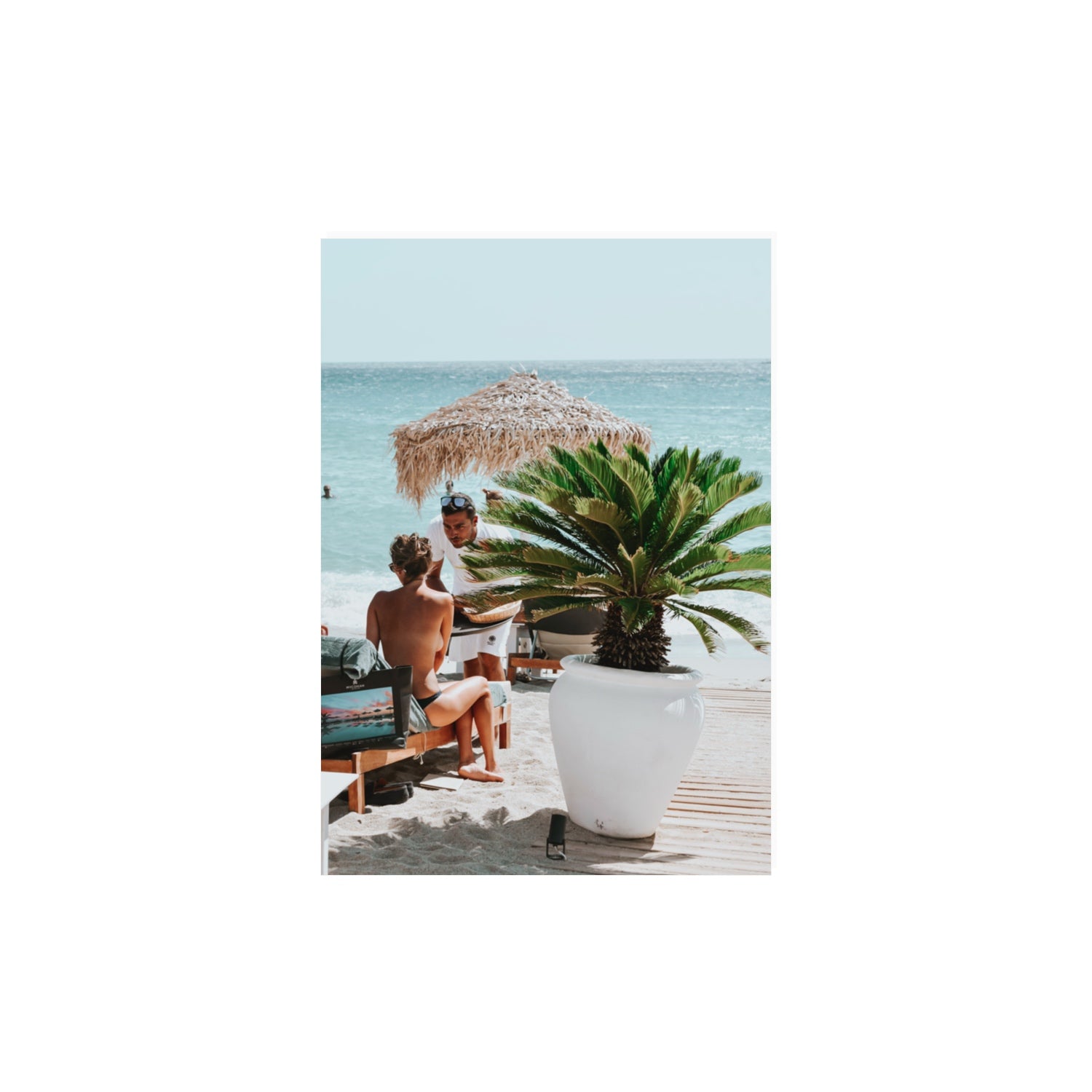 At Your Service Mykonos Greek island wall art A3, 42 x 29.7 cm unframed fine art print